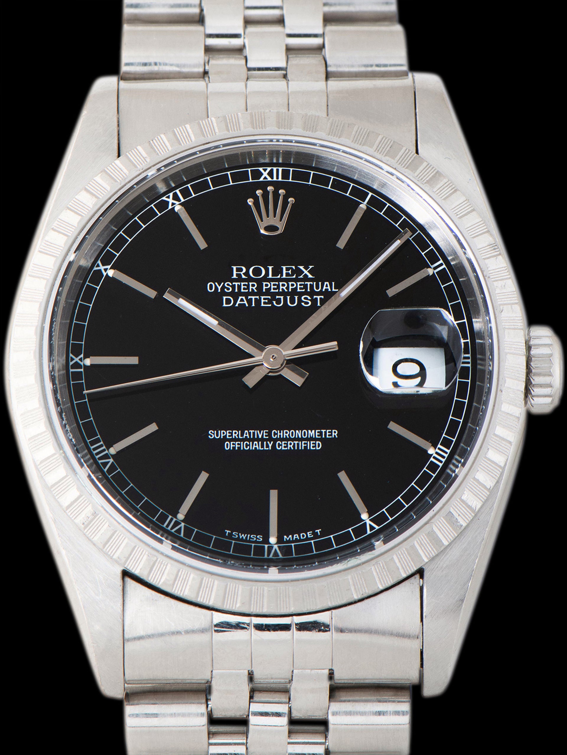 1996 Rolex Datejust (Ref. 16220) Black Dial W/ Box & Rolex Service Papers