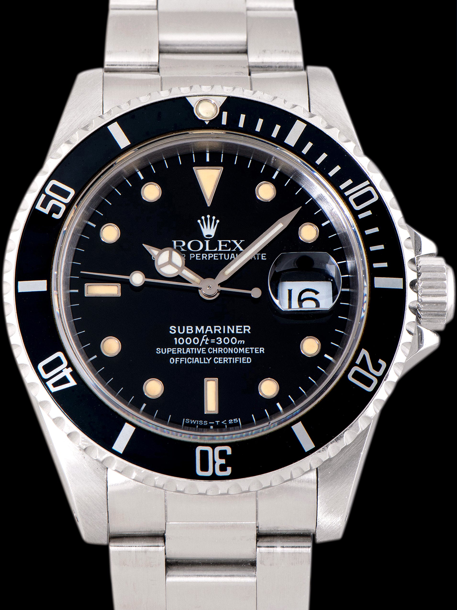 1991 Rolex Submariner (Ref. 16610) "Creamy Patina" W/ Box & Papers