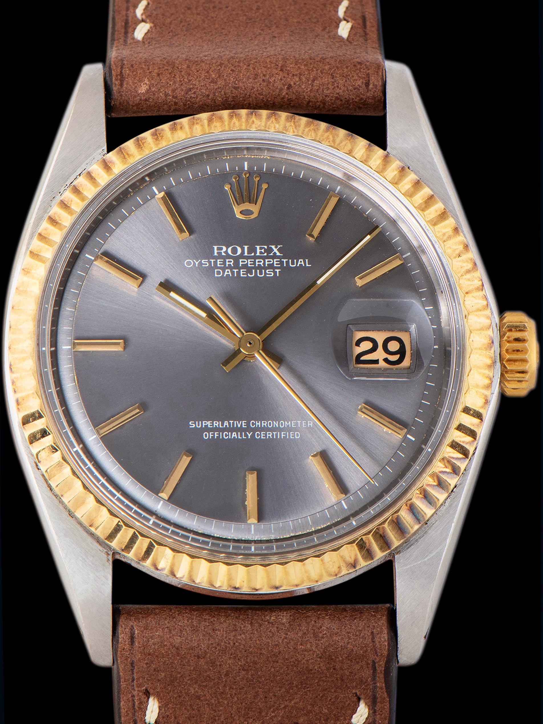 1968 Rolex Two-Tone Datejust (Ref. 1601) Gray "Non-Luminous" Dial