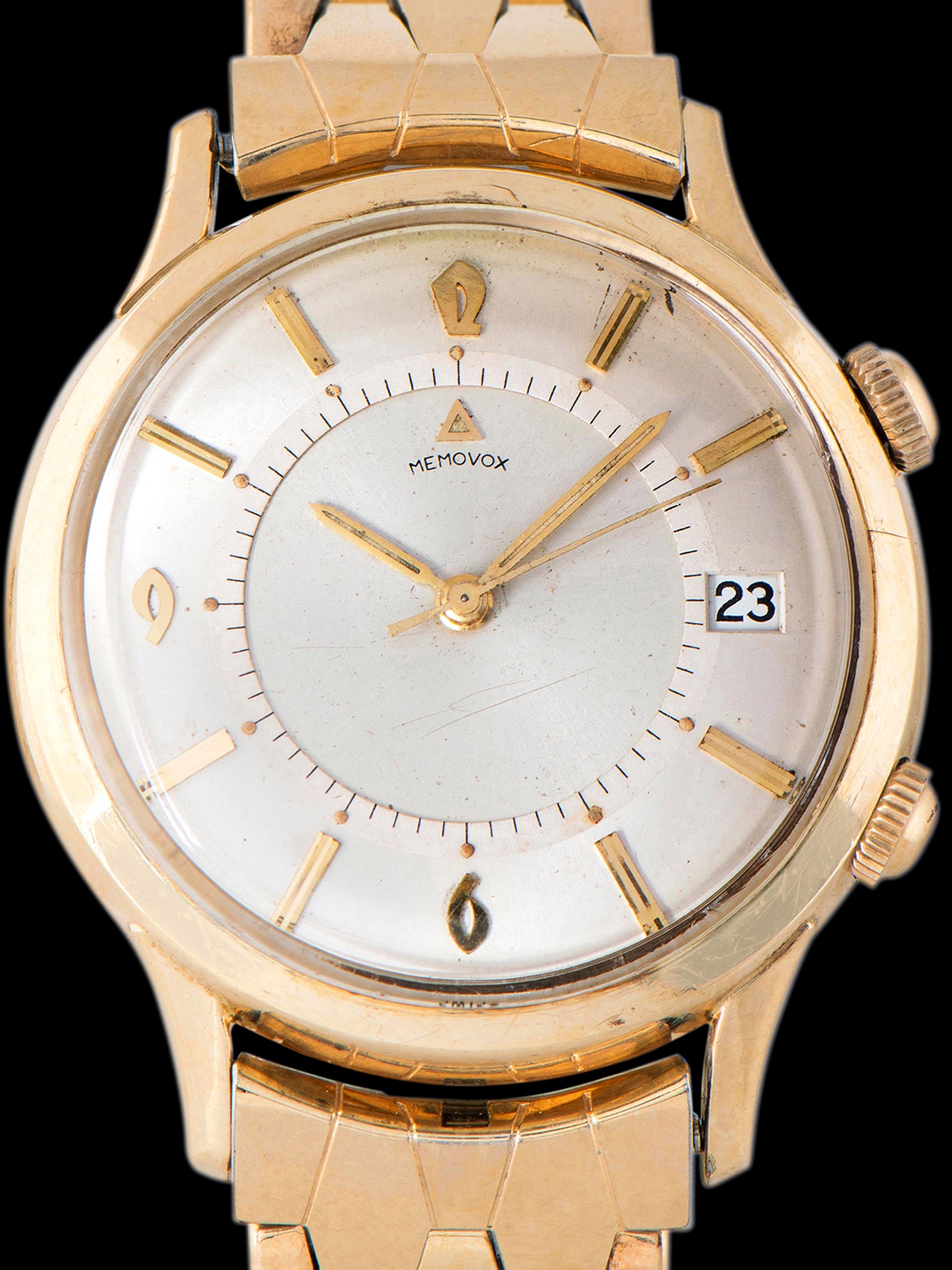 1960s Jaeger-LeCoultre Automatic Memovox Gold-Filled (Ref. 2265) Silver "Sober" Dial
