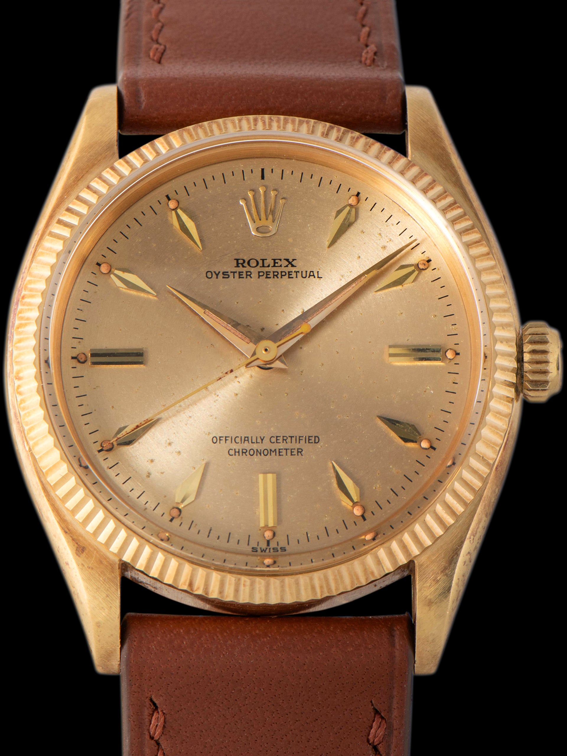 1957 Rolex Oyster-Perpetual 18K YG (Ref. 6567) Champagne "OCC" Concentric Dial