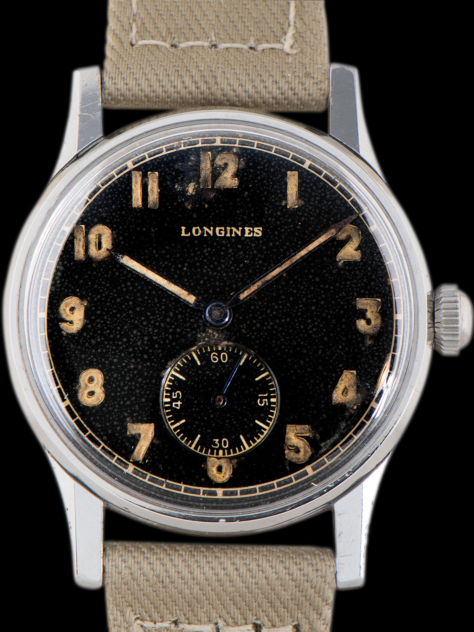 1942 Longines Dress Watch (Ref. 22199) Black Gilt Dial
