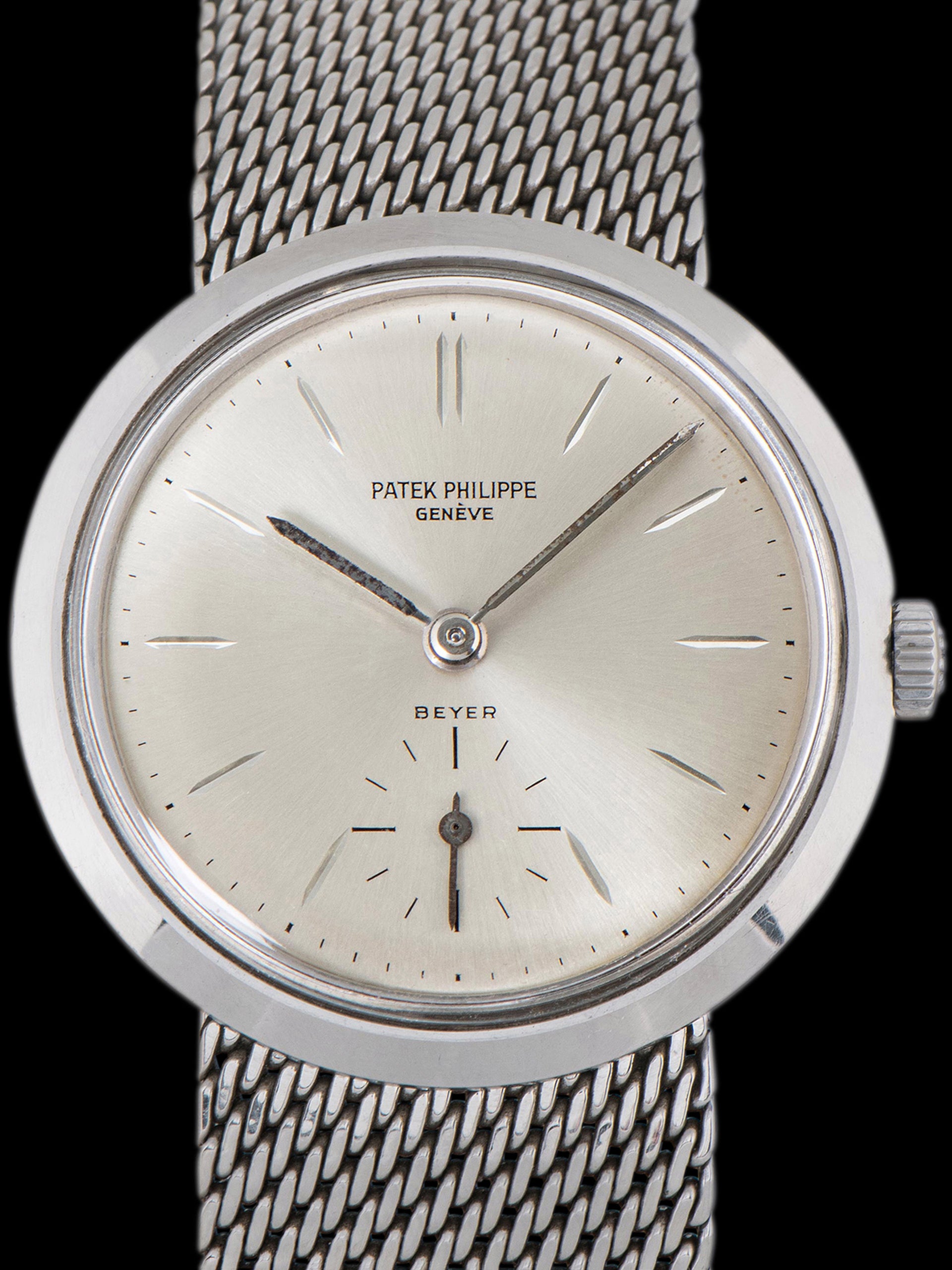 1957 Patek Philippe Stainless Steel Calatrava Anti-Magnetic 'First Series' (Ref. 3418) Silver "Beyer" Dial W/ Extract From The Archive