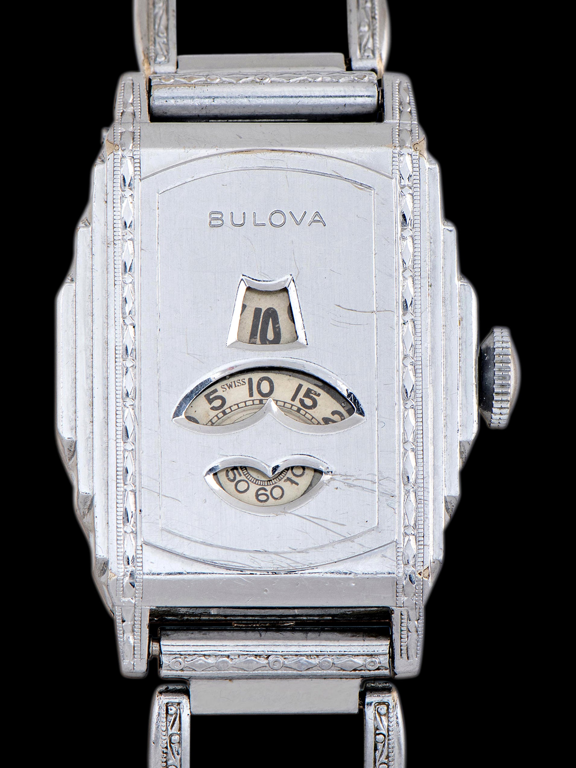 1932 Bulova "White Prince" Digital Display Jump Hour 'Cal. 10AT'