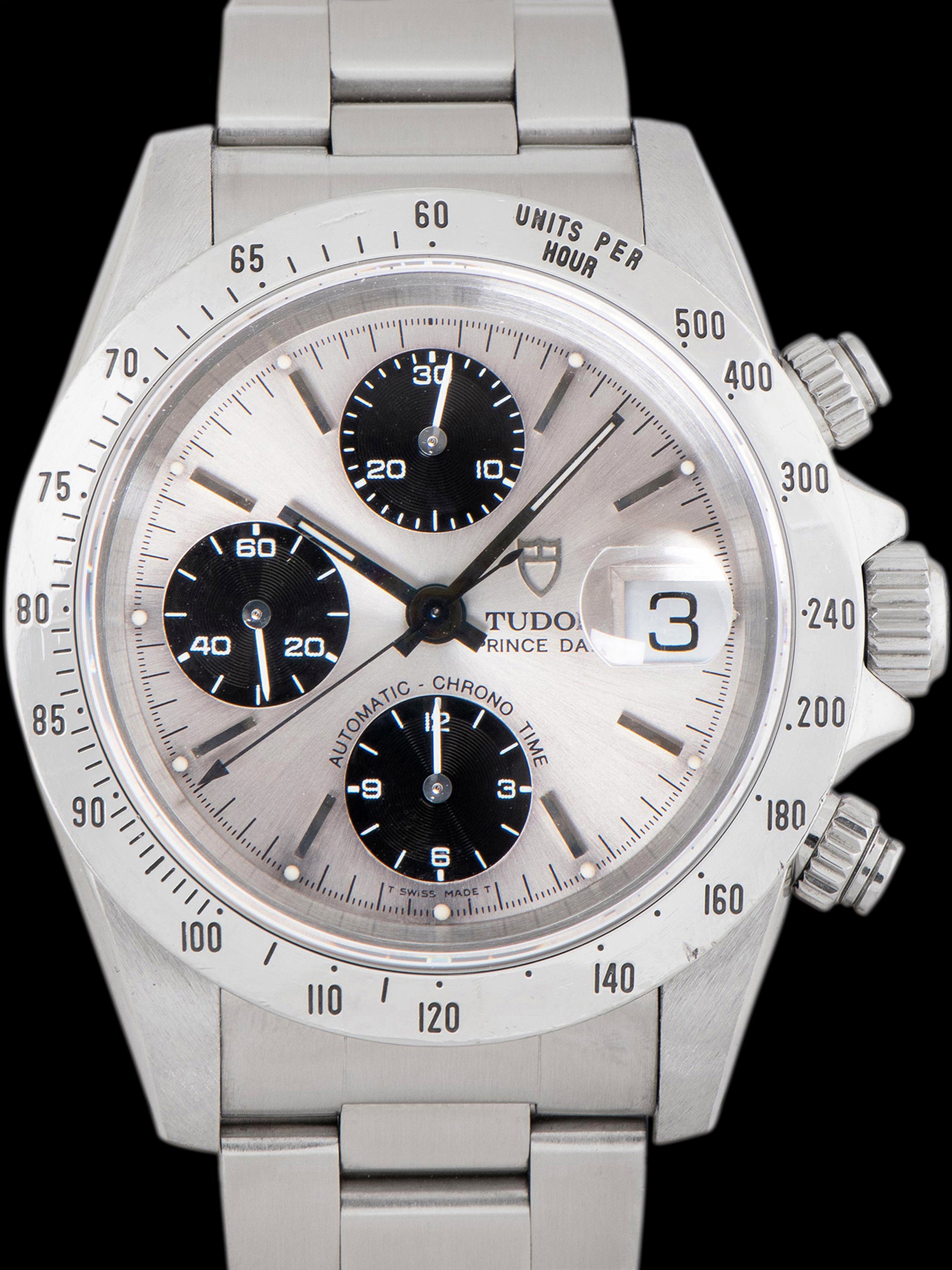 *Unpolished* 1997 Tudor "Small Block" Prince Date Chronograph (Ref. 79280) Silver Dial