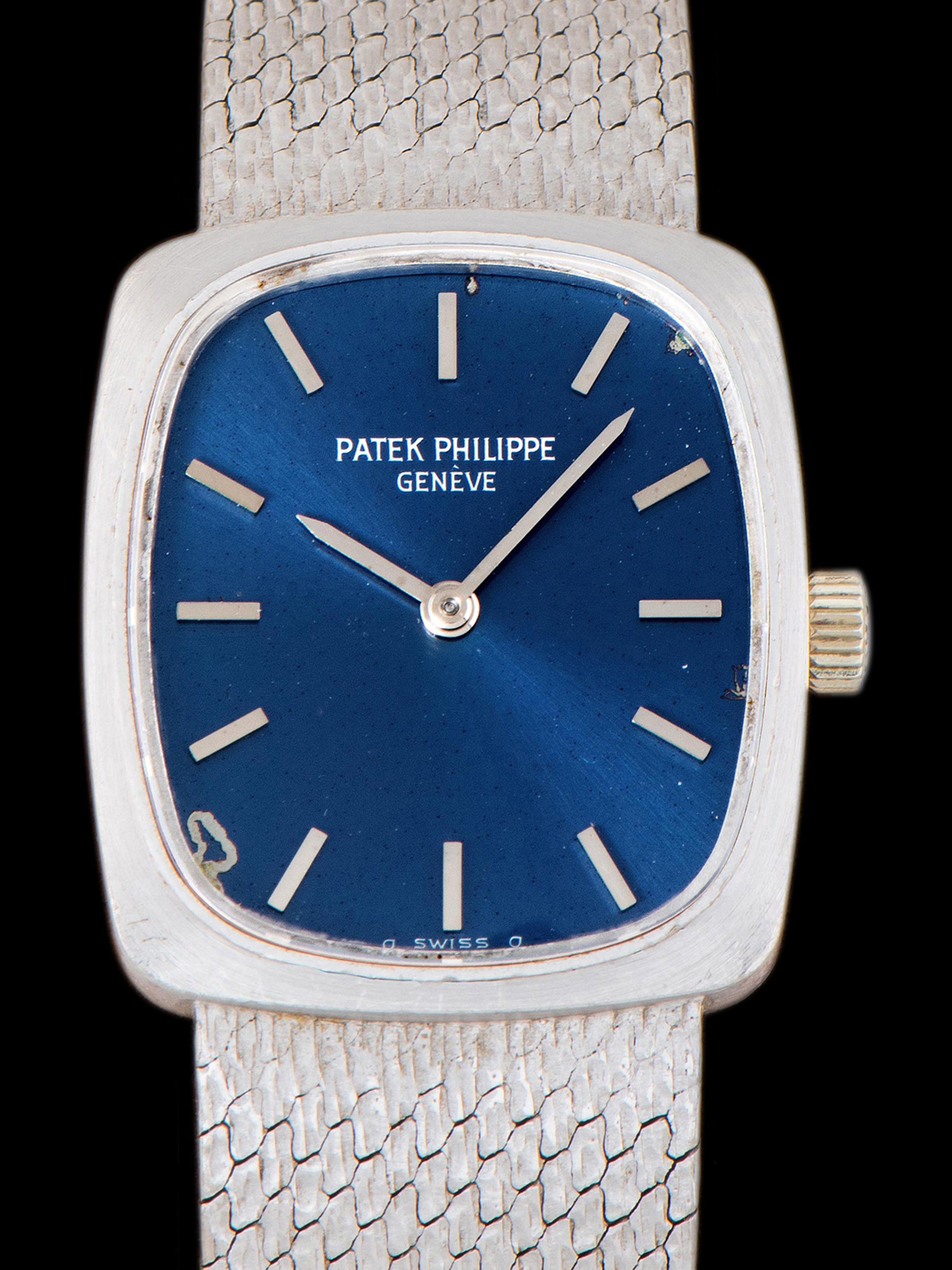 1970s Patek Philippe Ladies Ellipse 18K WG (Ref. 4217/1) Blue "Sigma" Dial
