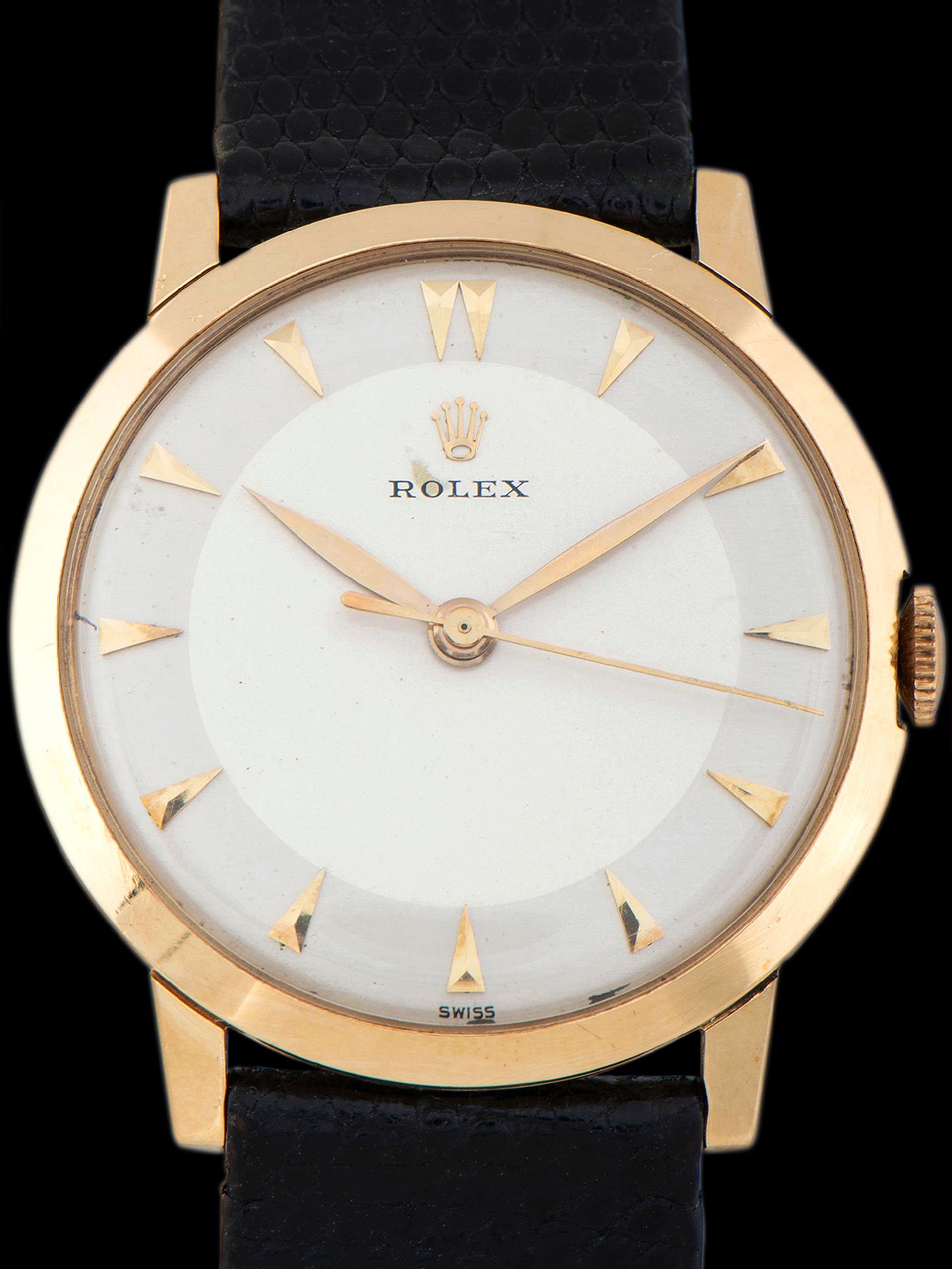 1960s Rolex Dress Watch 14K YG Silver Two-Tone Dial "Cyanamid 25-Year Service Award"