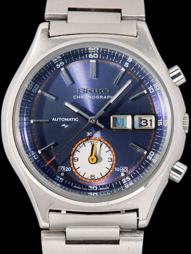 1972 Seiko Automatic Flyback Chronograph (Ref. 7016-8000) Blue Dial