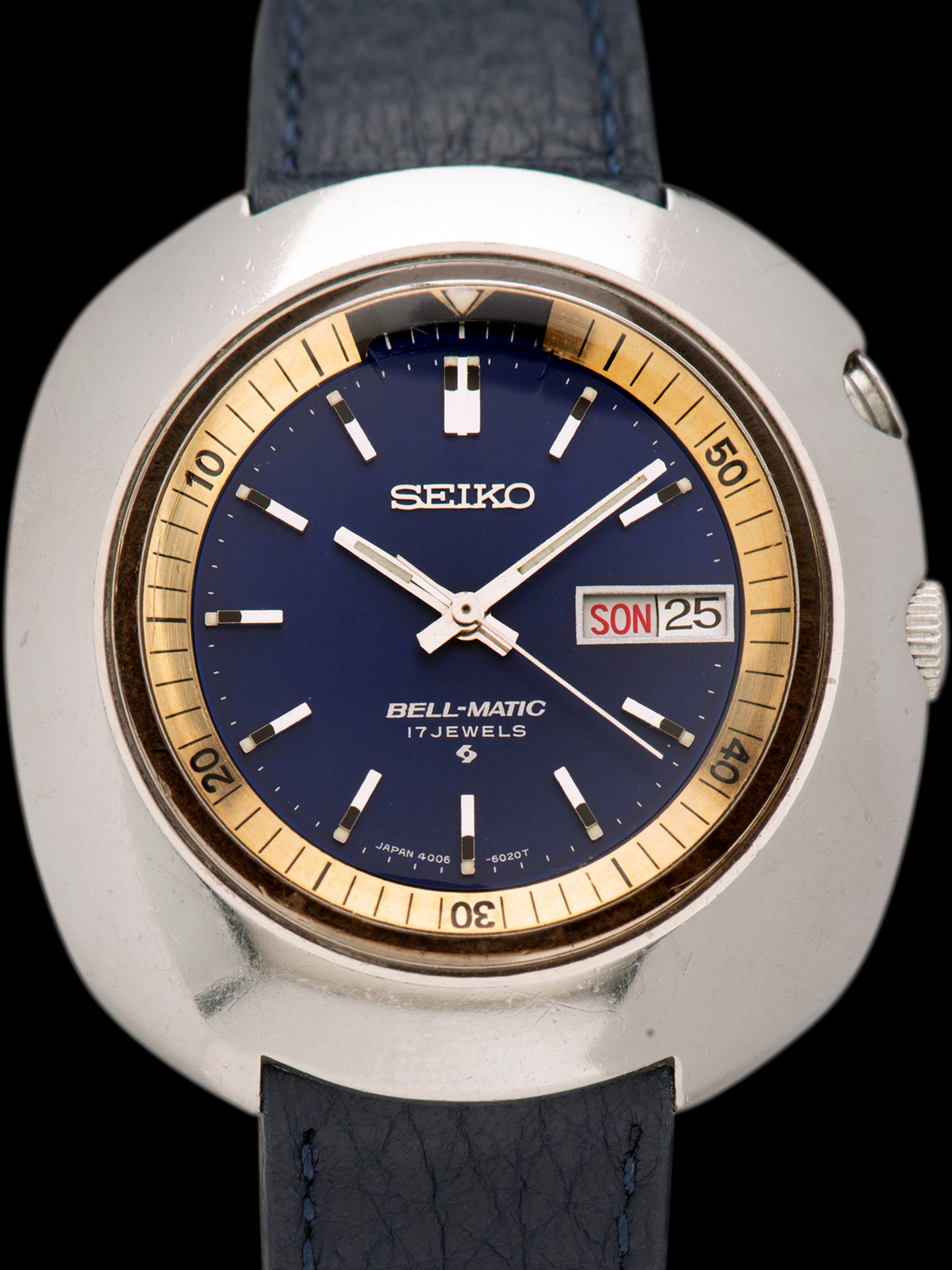 1972 Seiko Bell-Matic Alarm (Ref. 4006-6002) Blue W/ Box & Papers