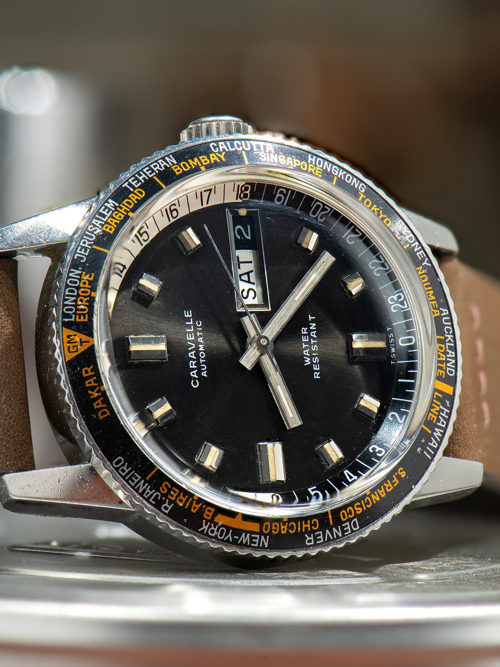 Bulava Craft 1969 Bulova Caravelle Worldtimer (Ref. 753) Black Dial