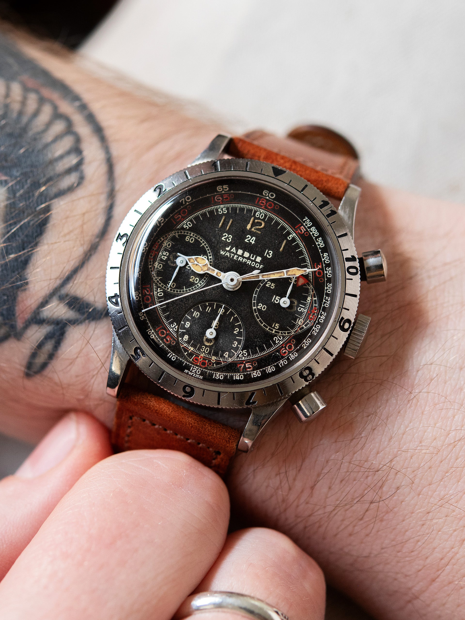 1940s Jardur Bezelmeter Valjoux 71