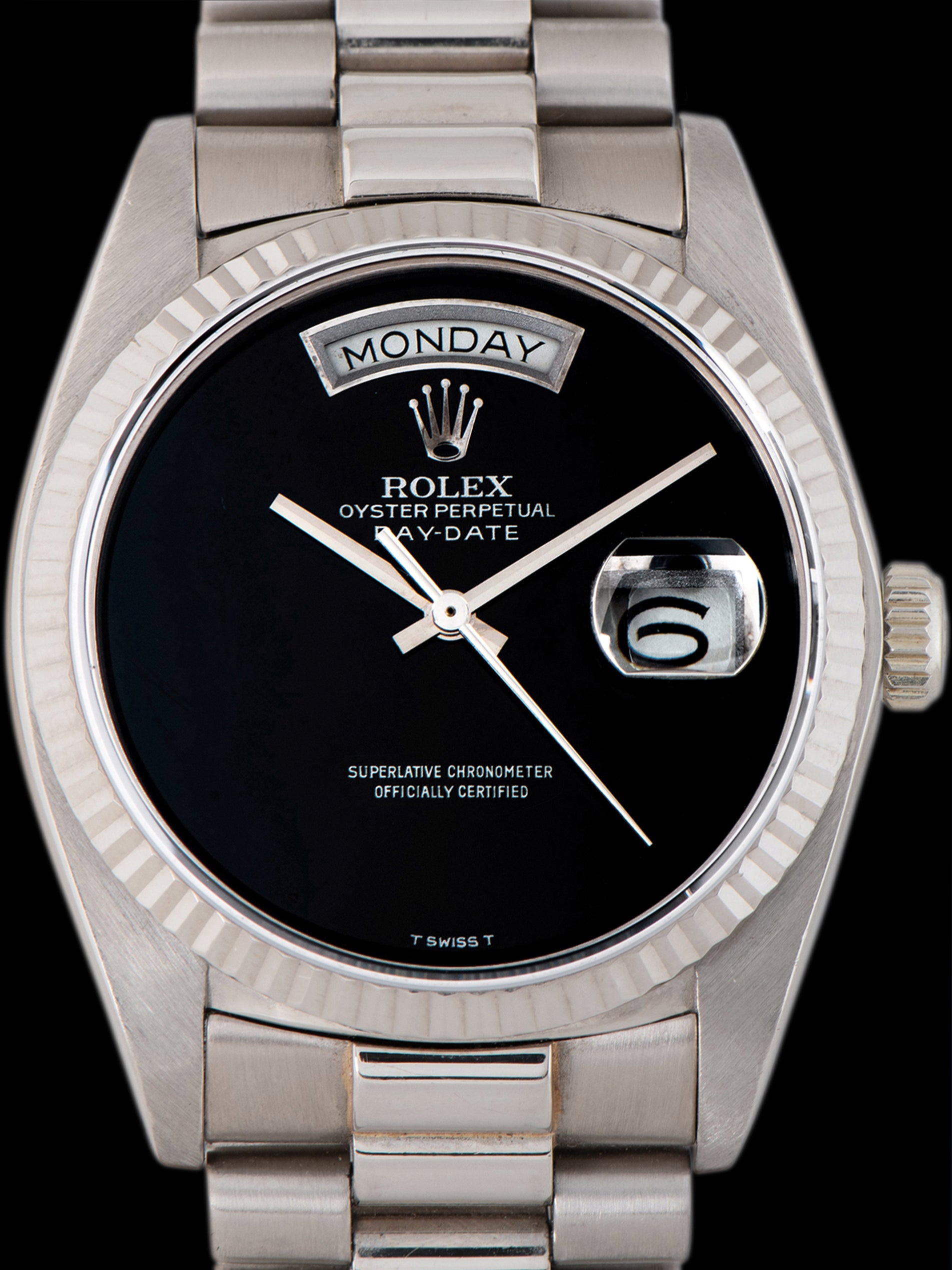 1982 Rolex Day-Date 18K WG (Ref. 18039) Onyx Stone Dial