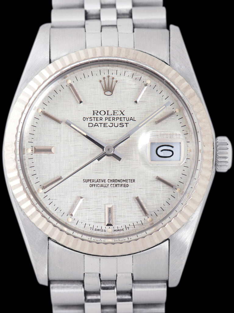 1988 Rolex Datejust (Ref. 16014) Silver Linen Dial W/ Papers