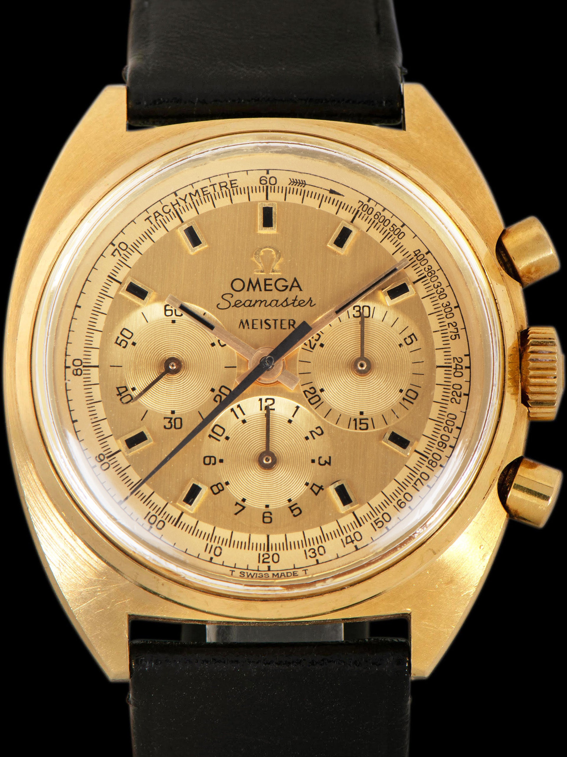 *Unpolished* 1968 Omega Seamaster Chronograph 18K YG (Ref. 145.006-68) "Cal. 321" Meister Co-Signed Dial