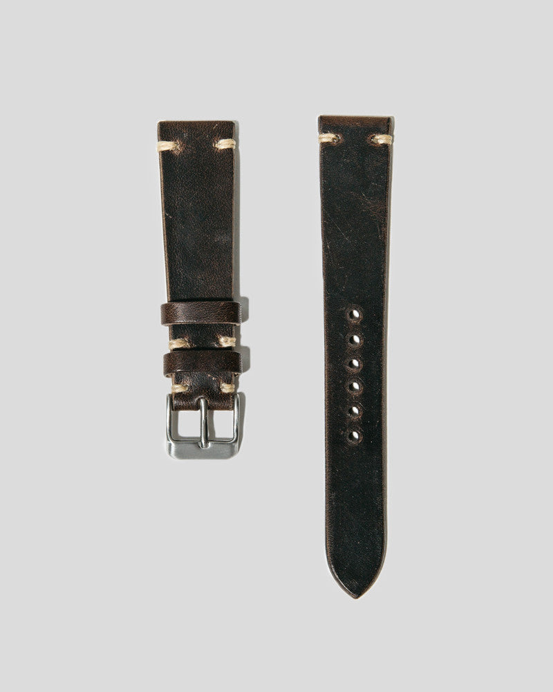 Horween Horsehide Leather Watch Strap 20mm (Chocolate Brown)