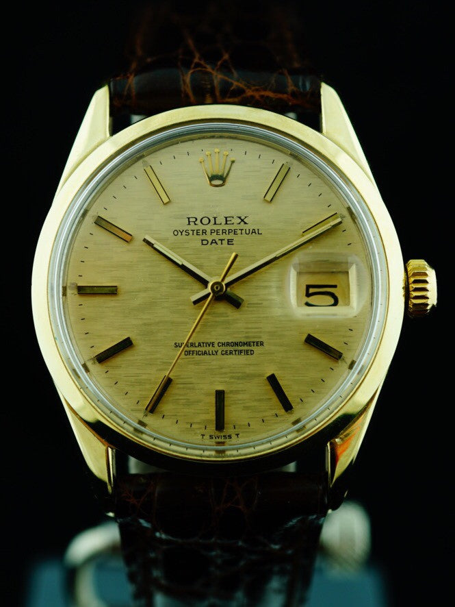 1970 Rolex Oyster Perpetual Date Ref. 1550 Gold Cap
