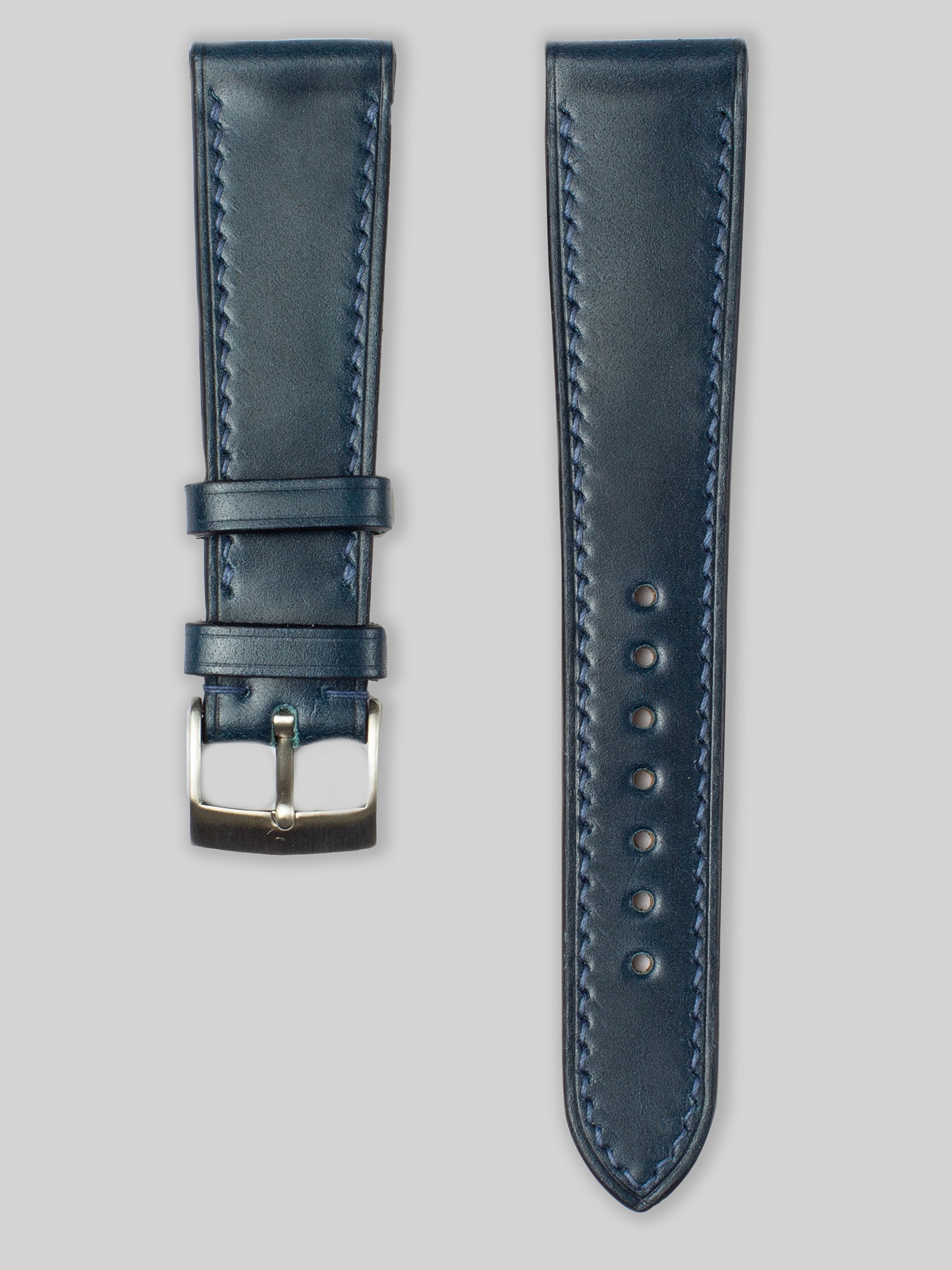 Shell Cordovan Leather Watch Strap - Navy Blue
