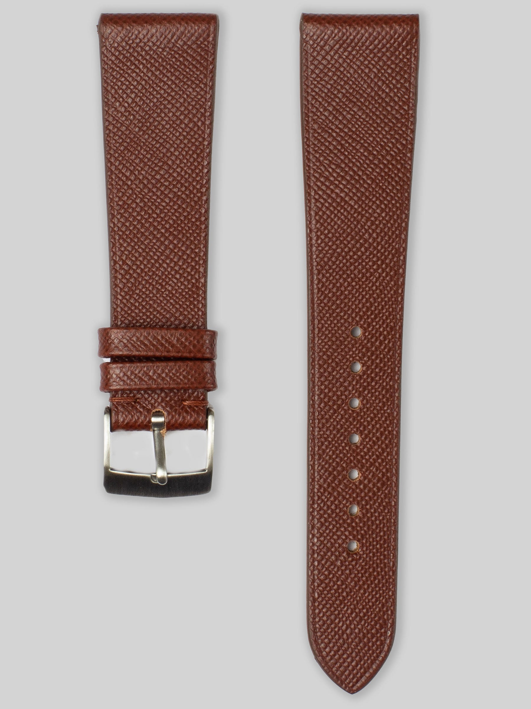 Saffiano Leather Watch Strap - Chestnut