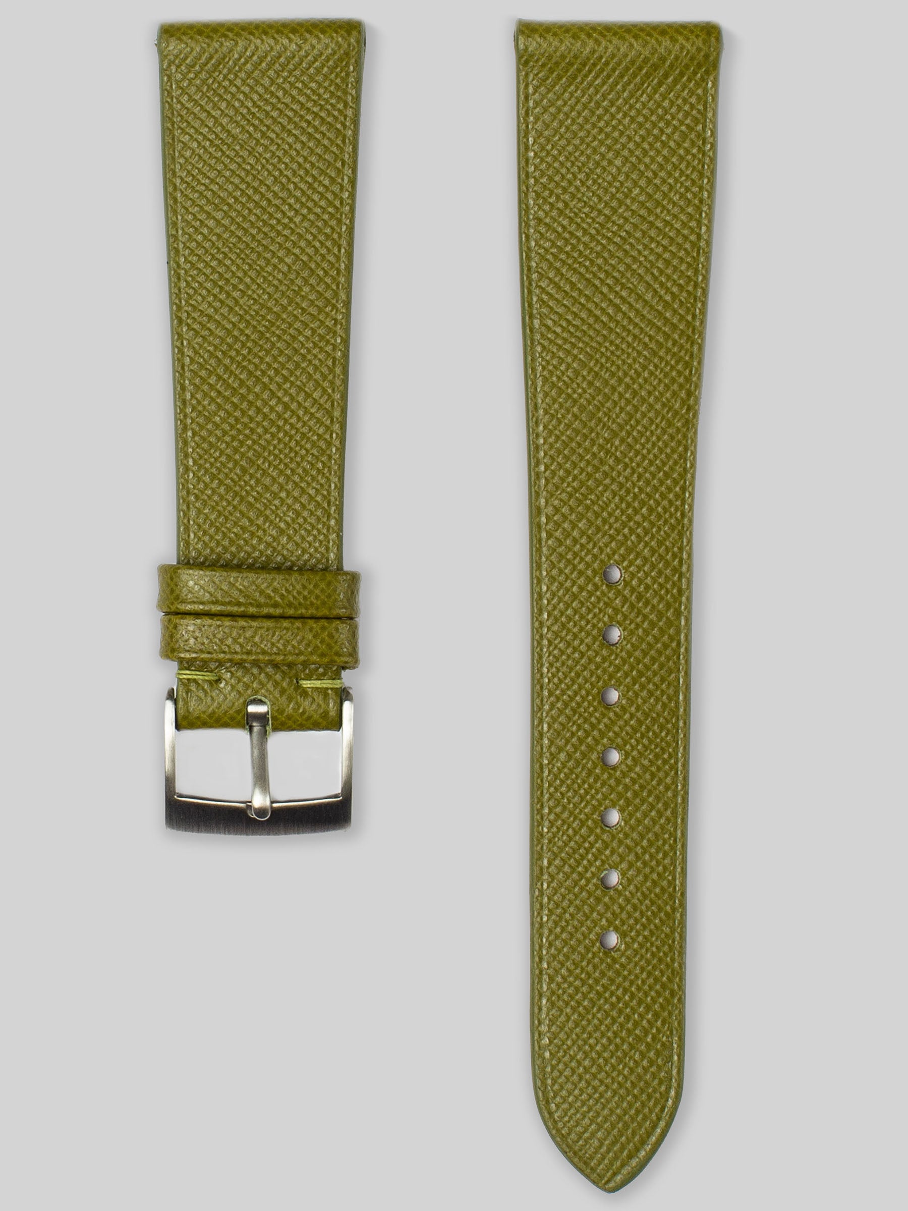 Saffiano Leather Watch Strap - Olive