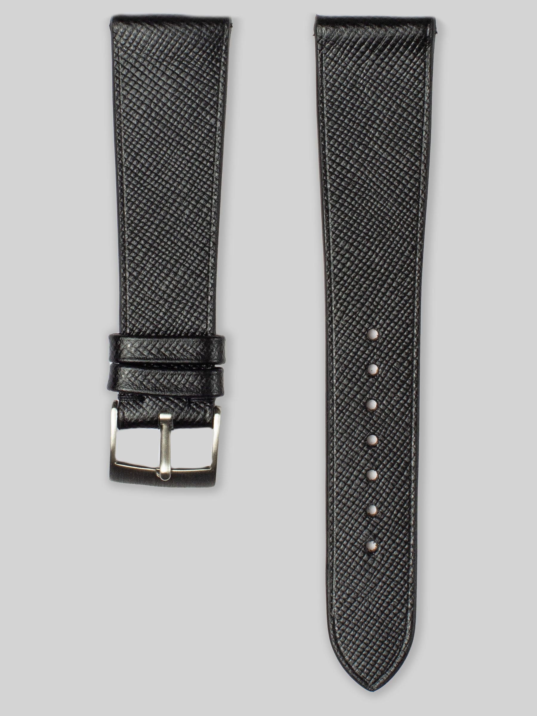 Saffiano Leather Watch Strap - Black