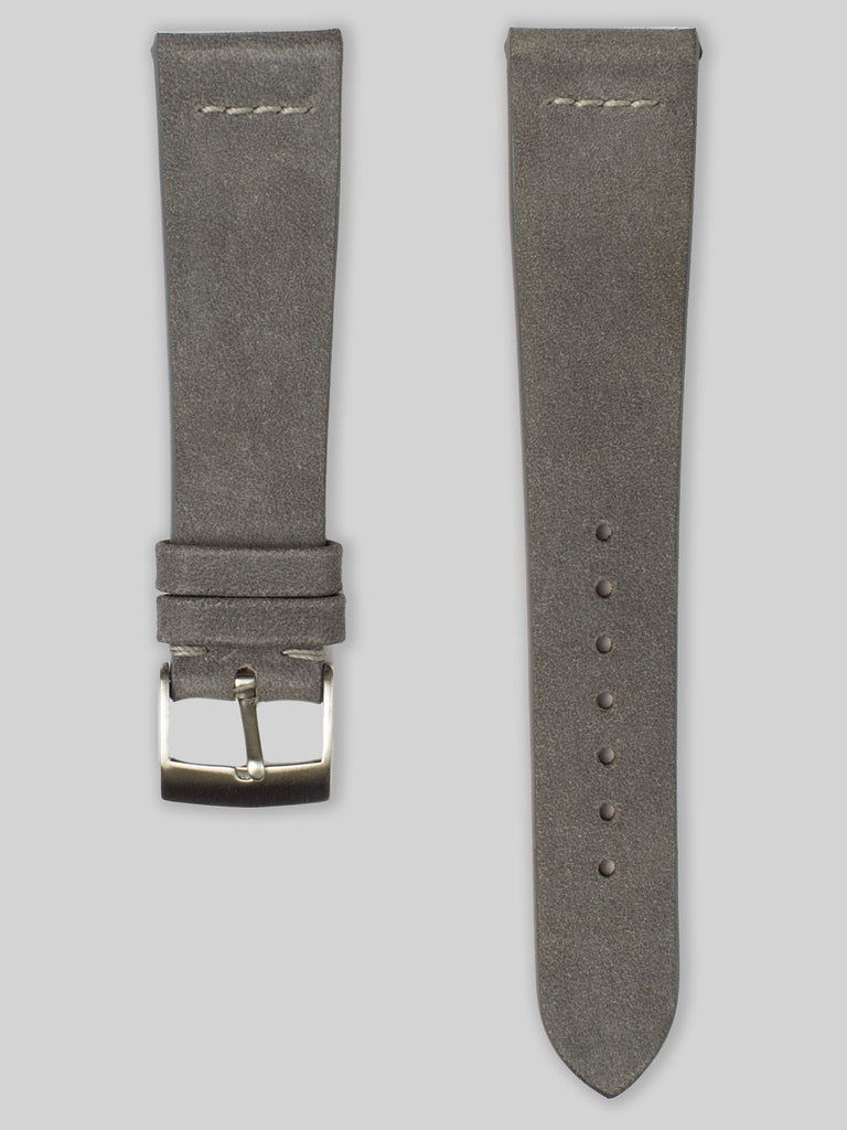 Nubuck Leather Watch Strap - Grey