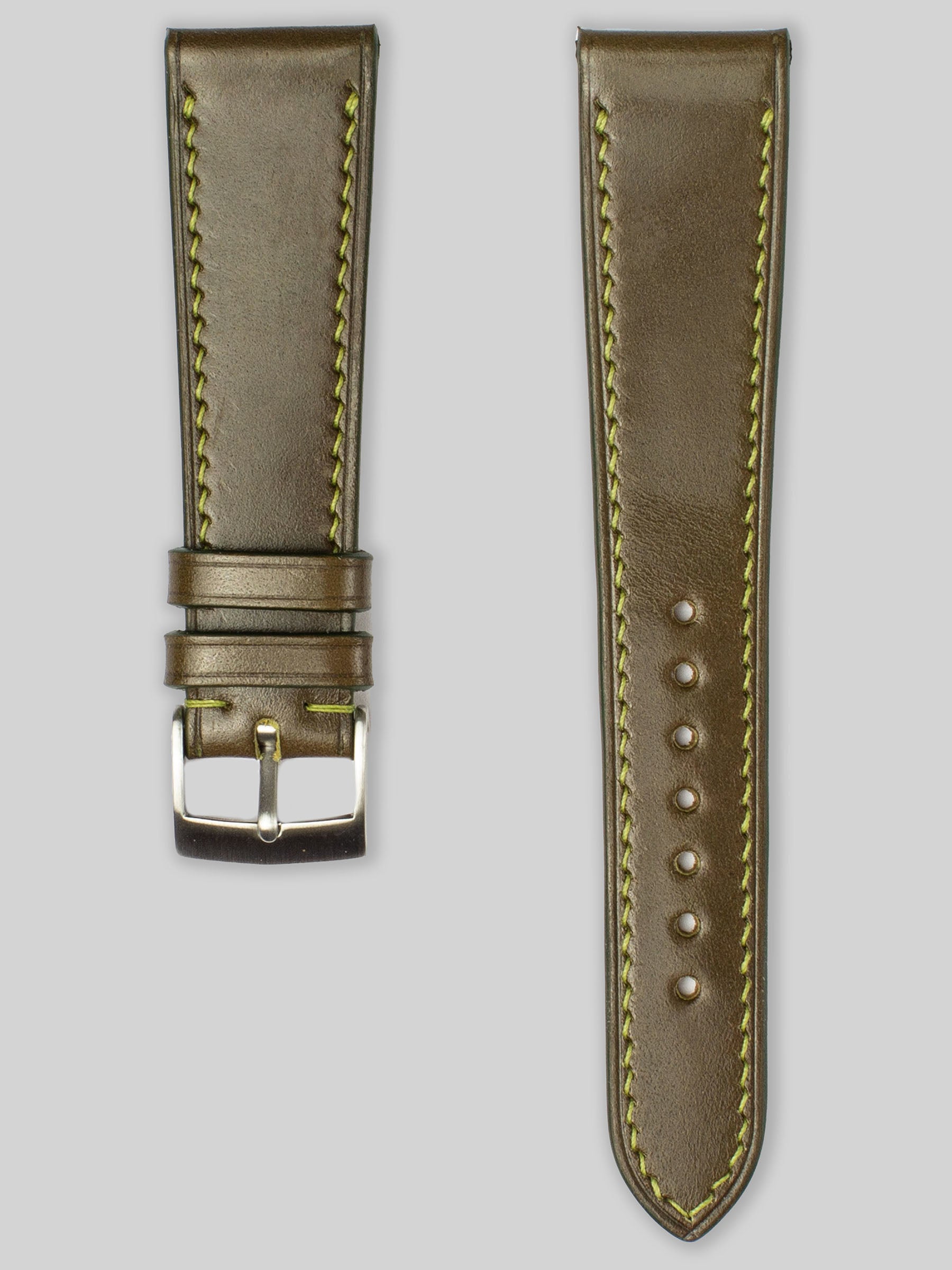 Shell Cordovan Leather Watch Strap - Olive