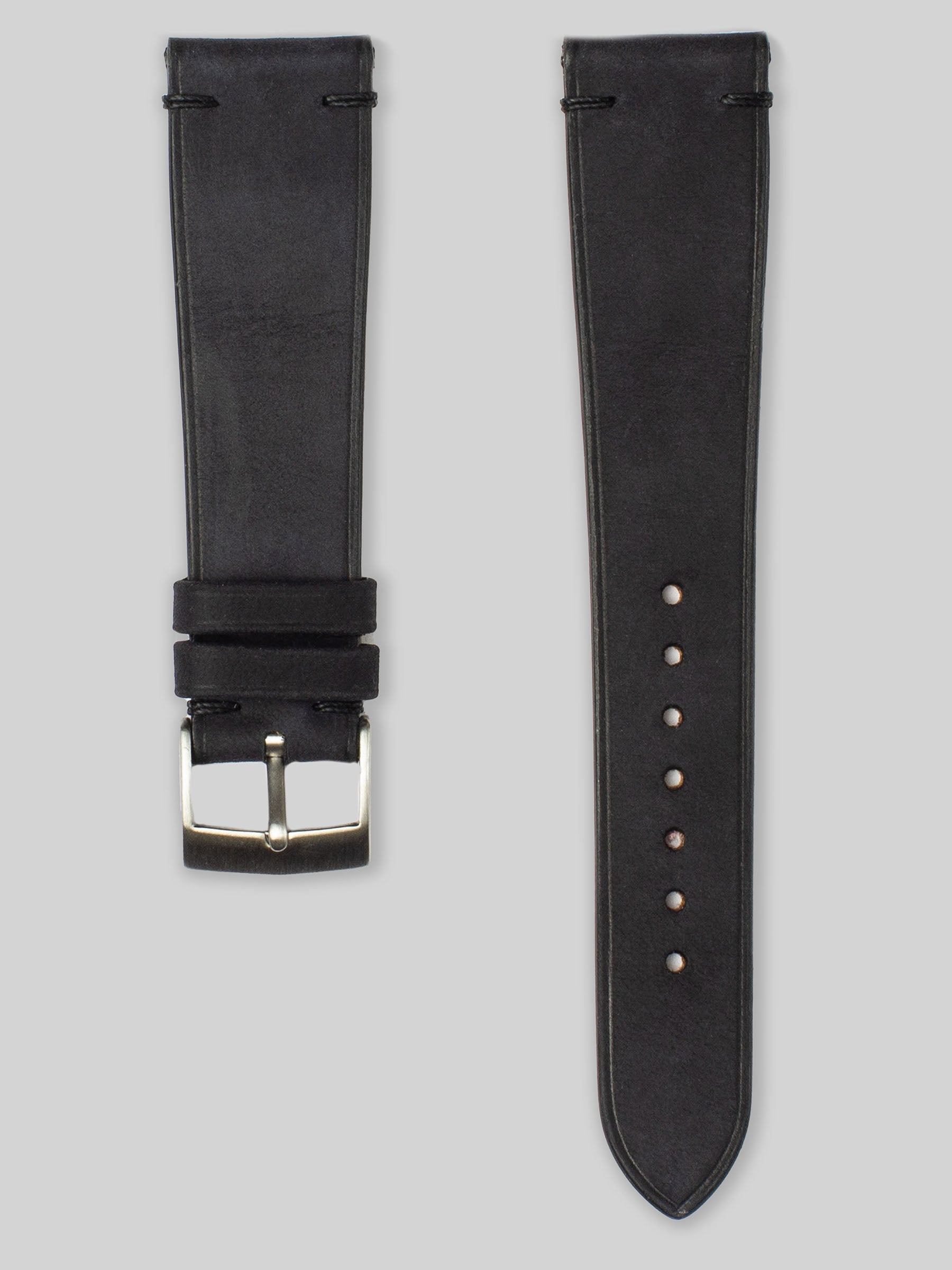 Horse Hide Leather Watch Strap - Black