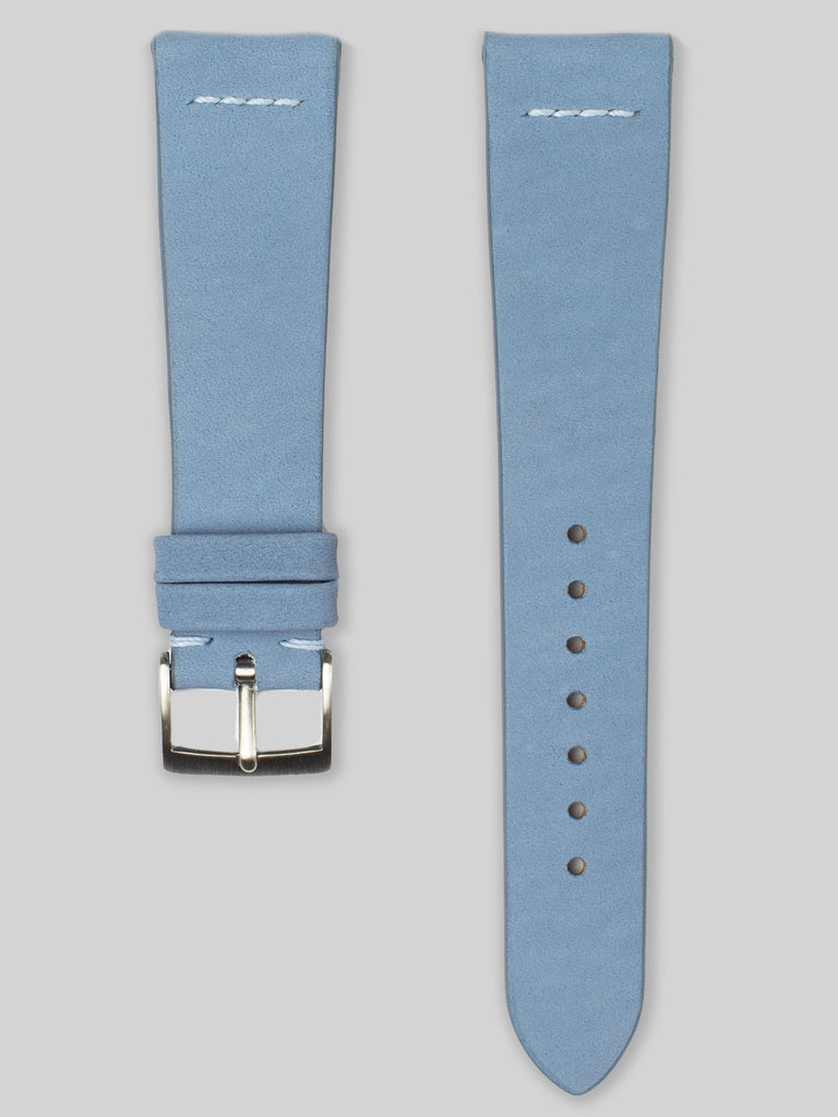 Nubuck Leather Watch Strap - French Blue