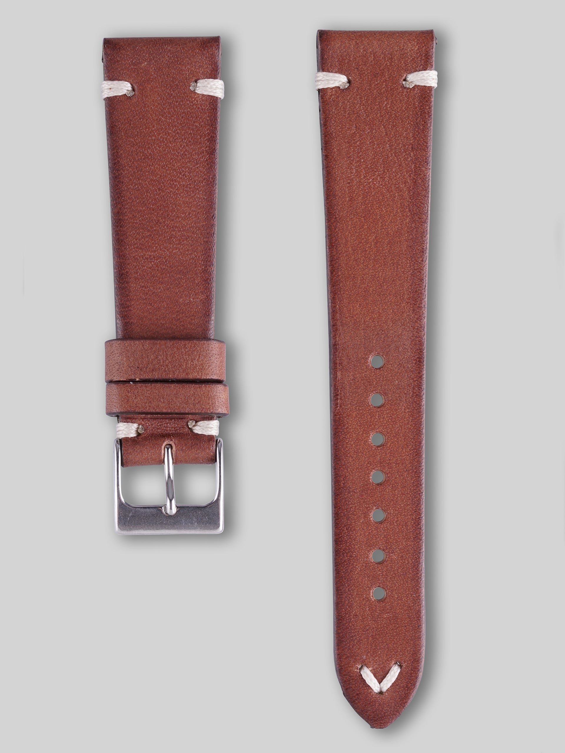 Vintage Style Calfskin Watch Strap - Havana