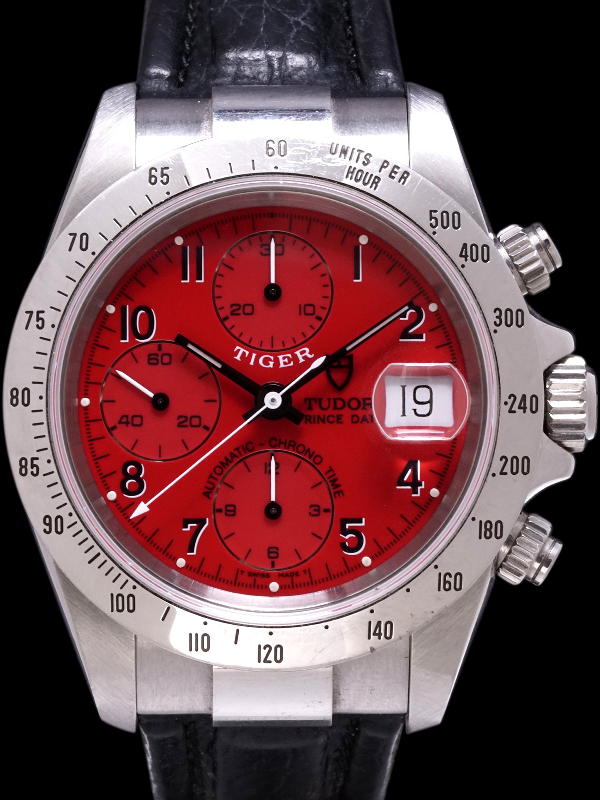 *Unpolished* 1999 Tudor Tiger Chronograph (Ref. 79280) "Red Dial" W/ Box & Papers