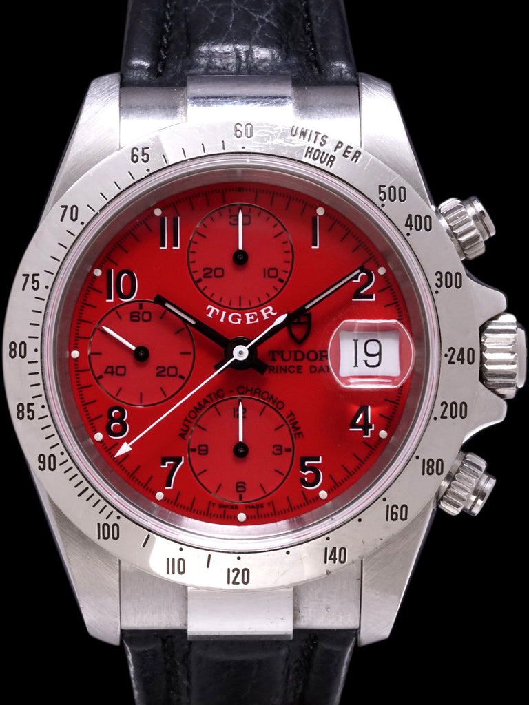 *Unpolished* 1999 Tudor Tiger Chronograph (Ref. 79280) "Red Dial" W/ Box & Papers