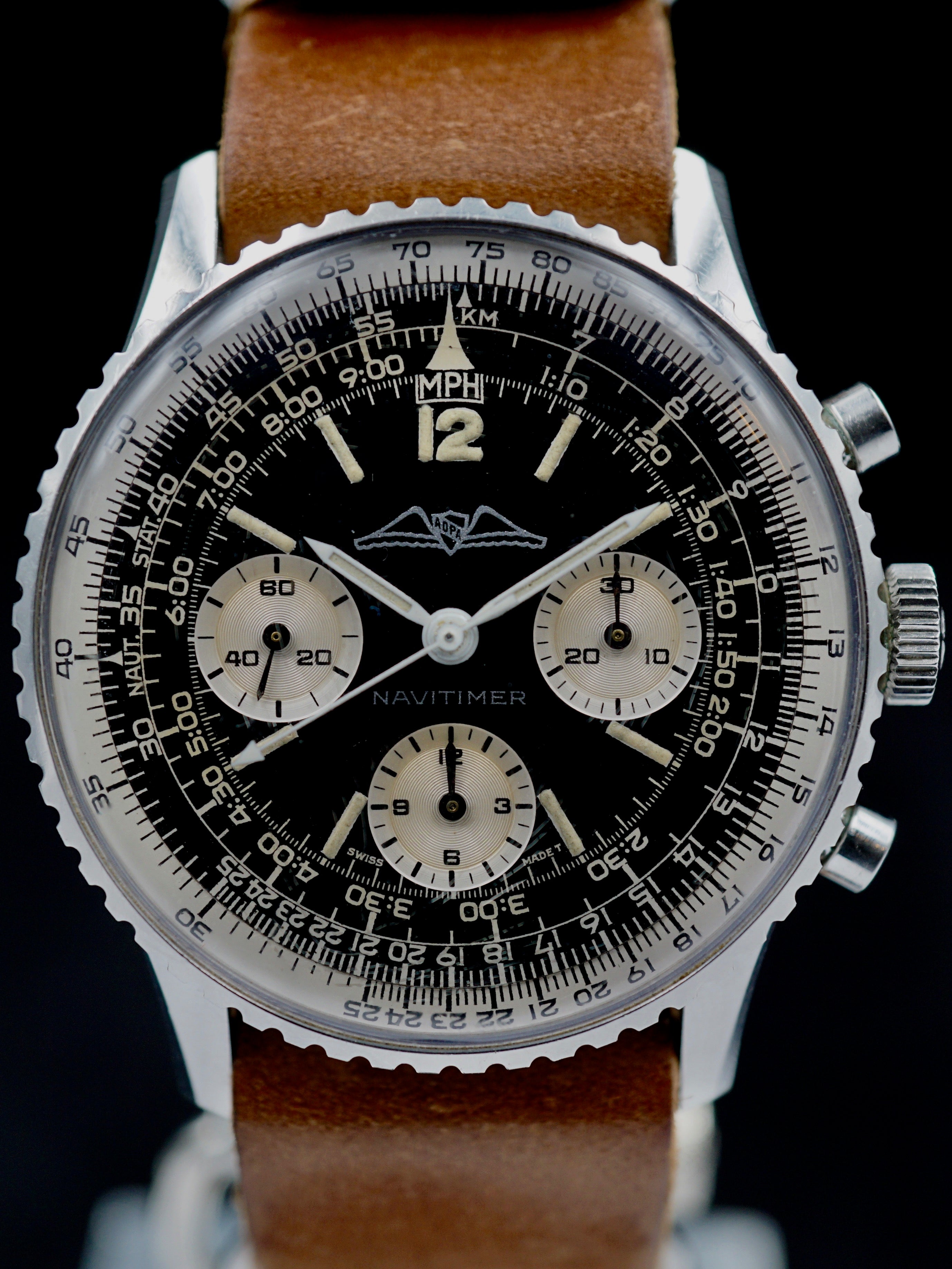 1966 Breitling Navitimer Ref. 806 AOPA Gilt Dial W/ Wakkman Box and Pamphlet