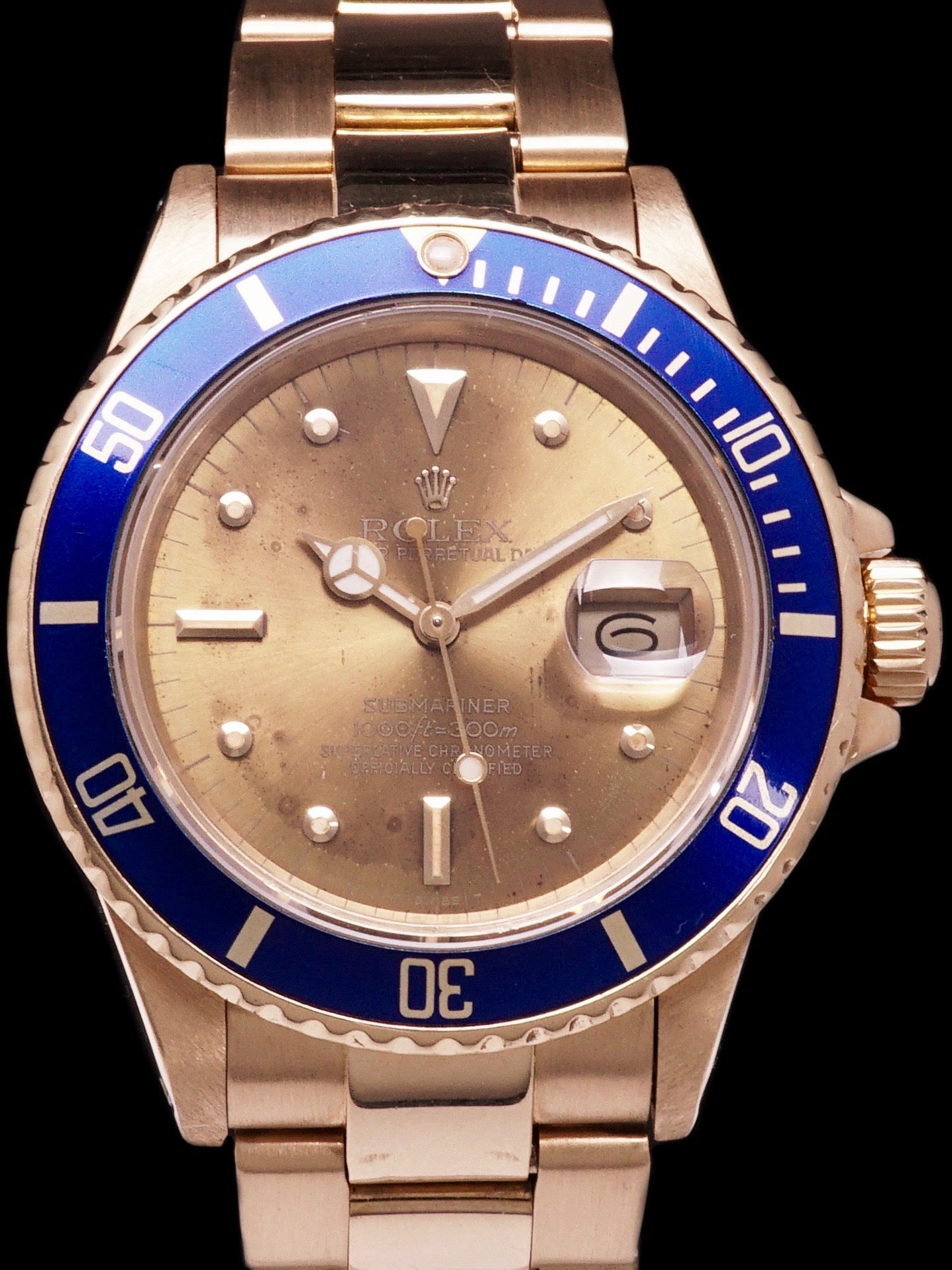 1987 Rolex 18k YG Submariner (Ref. 16808) "Tropical Champagne Dial"