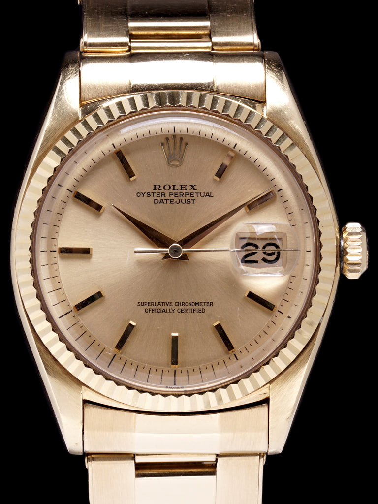 1960 Rolex Datejust (Ref. 1601) 18K YG "Swiss Only" No-Lume Dial