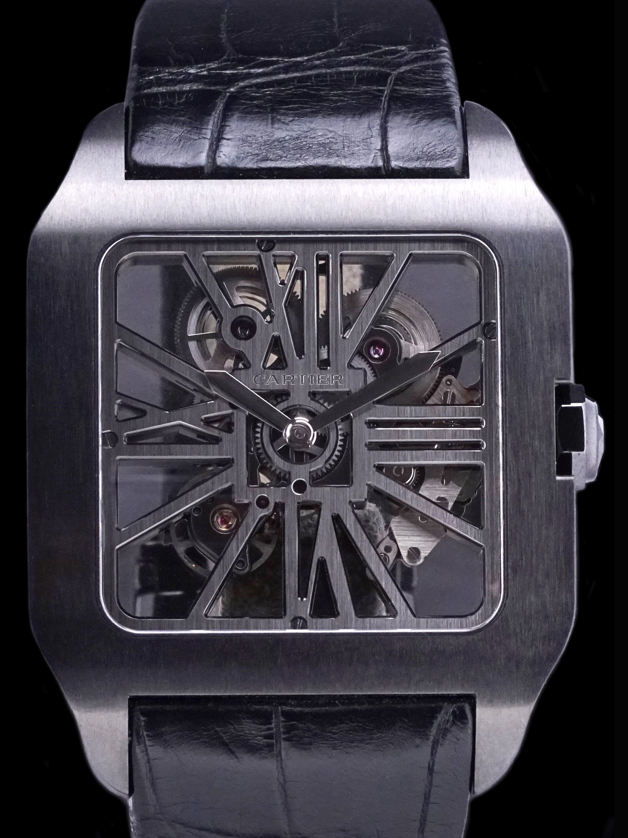 Cartier Santos-Dumont XL Skeleton Titanium DLC (Ref. W2020052) W/ Box & Papers