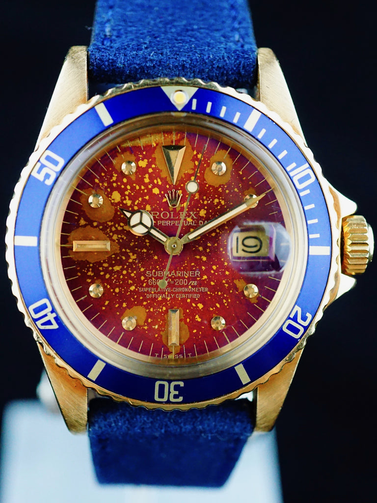 1979 Rolex YG Submariner 1680 with Tropical "HOT LAVA" Dial