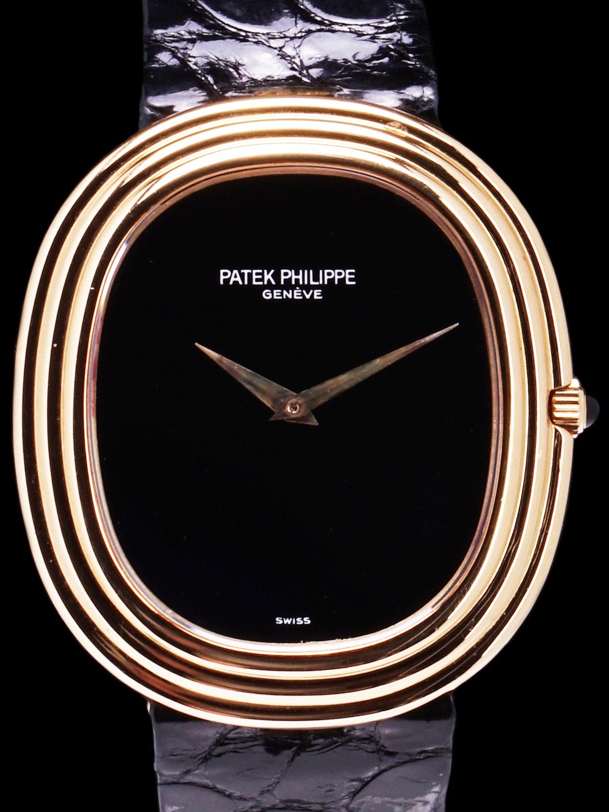 1977 Patek Philippe Ellipse (Ref. 3634J) 18K YG Onyx Dial With Box and Archive