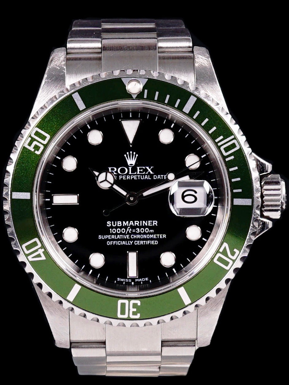 F- Serial 2004 Rolex Green Submariner (Ref. 16610LV) Mk.2 W/ Box and Booklets