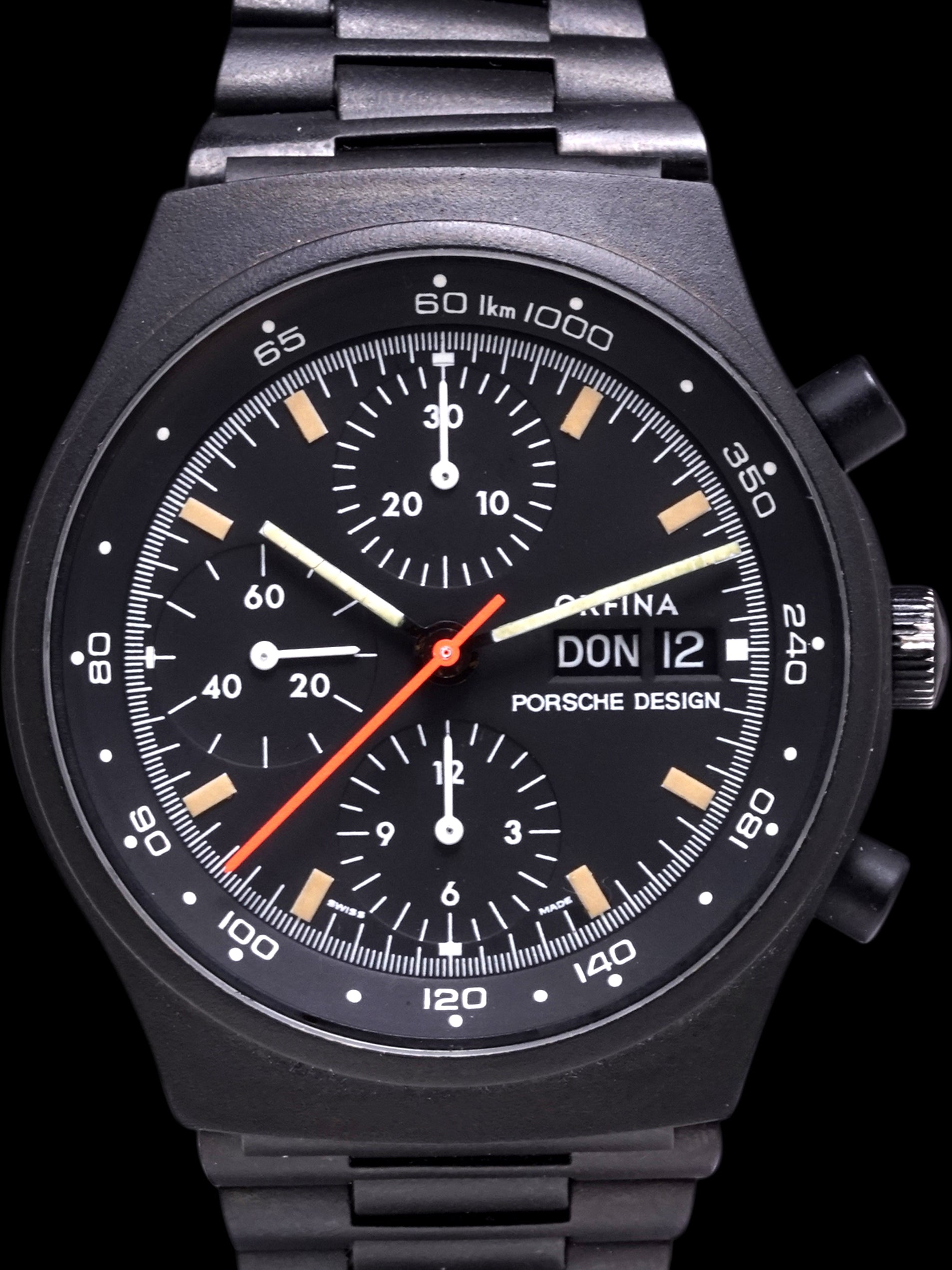 *Mint* Orfina Porsche Design Chronograph (Ref. 7750) W/ Original PVD Finish "Top Gun"