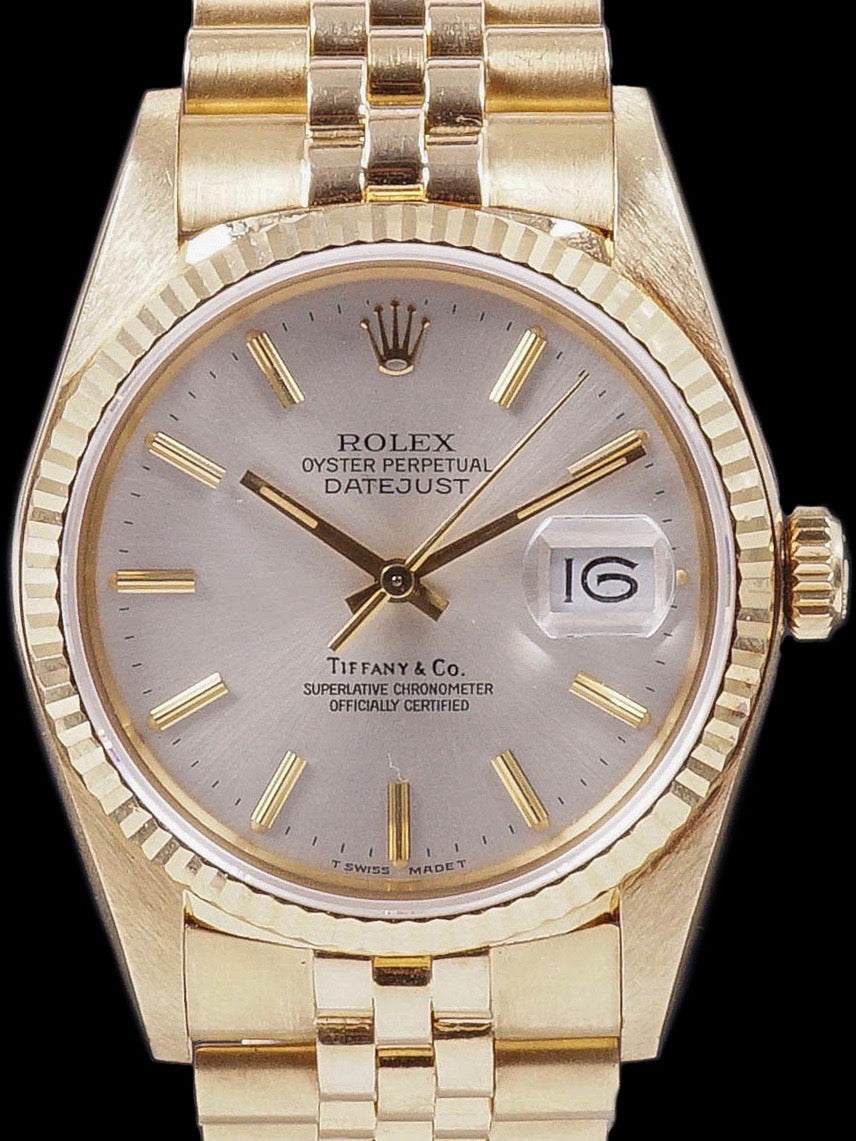 1984 Rolex Datejust (Ref. 16018) 18k YG "Tiffany & Co."