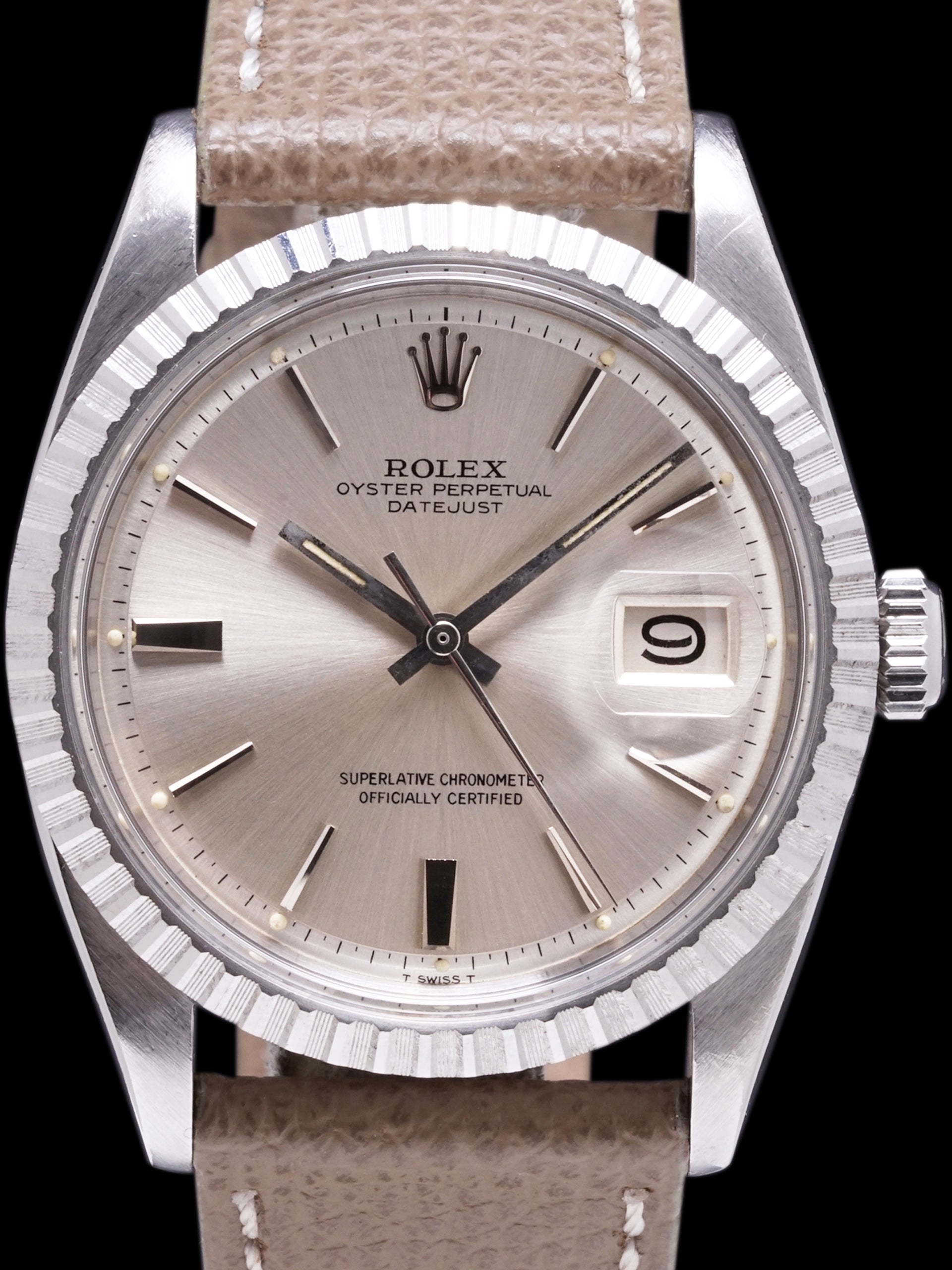 1966 Rolex Datejust (Ref. 1603) Silver "Doorstop" Dial W/ Guarantee Paper