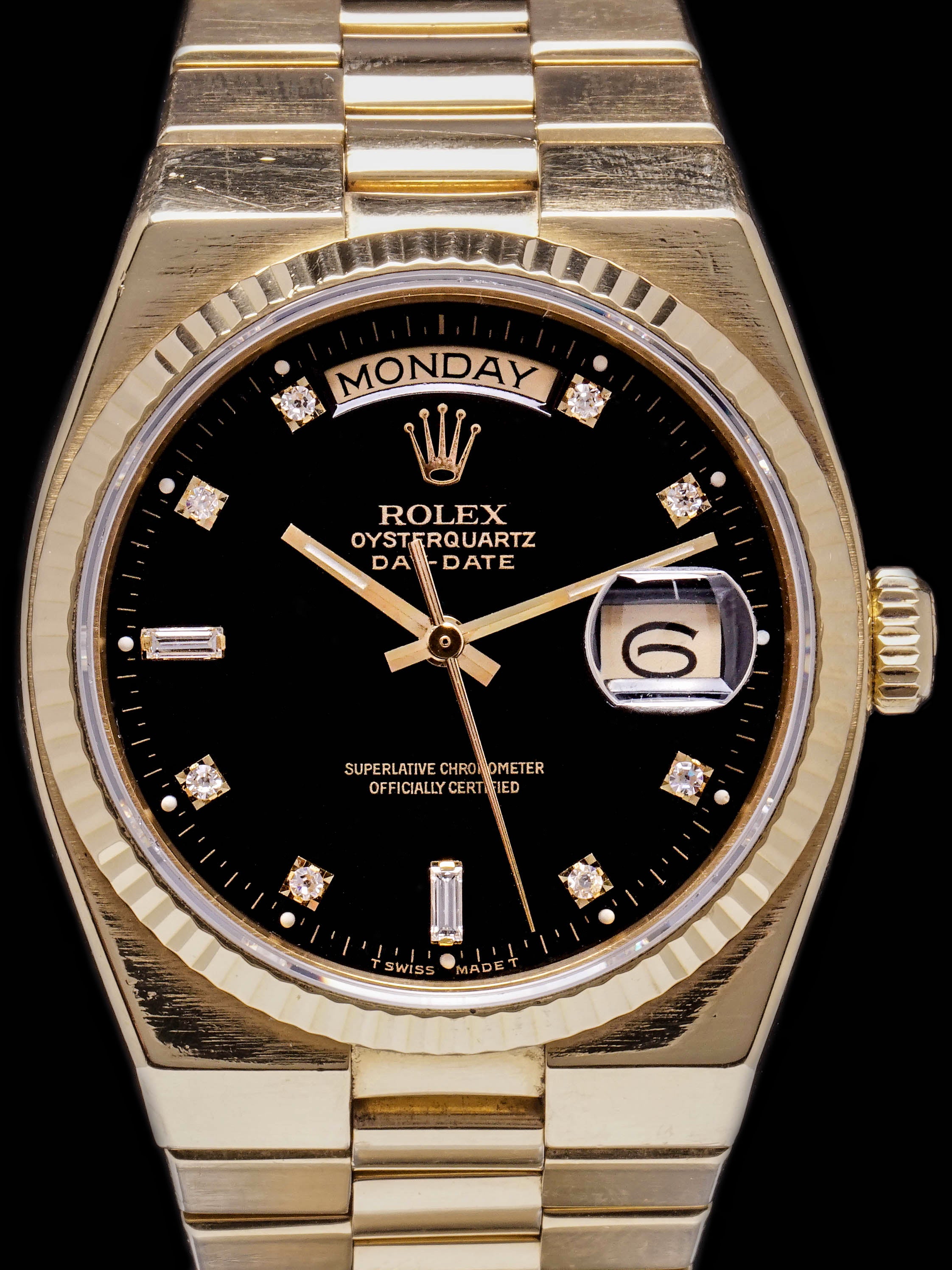 1979 Rolex Oysterquartz Day-Date (Ref. 19018) Factory Black Diamond Dial