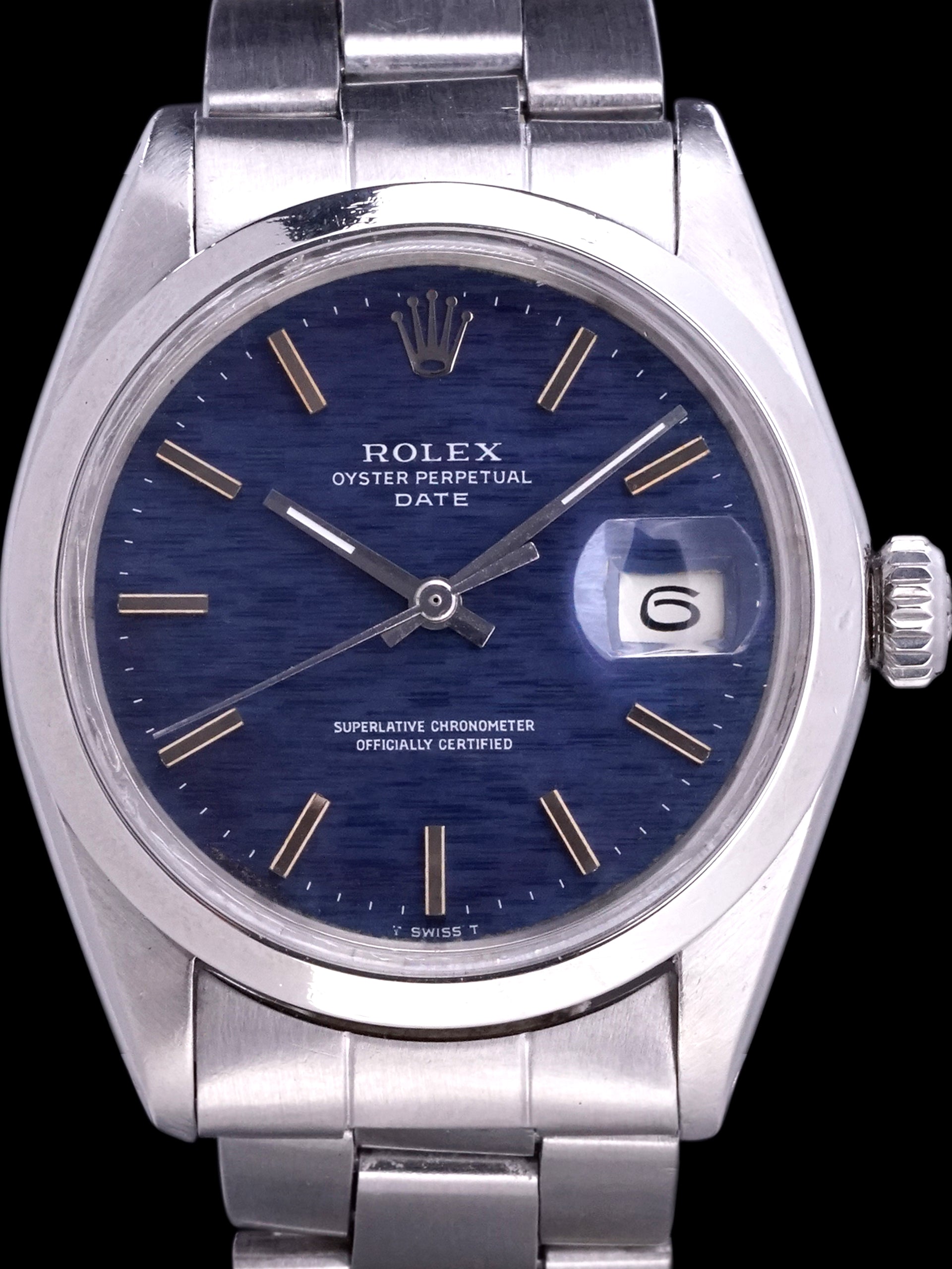 1970 Rolex Oyster-Perpetual Date (Ref. 1500) "Blue Mosaic Dial"