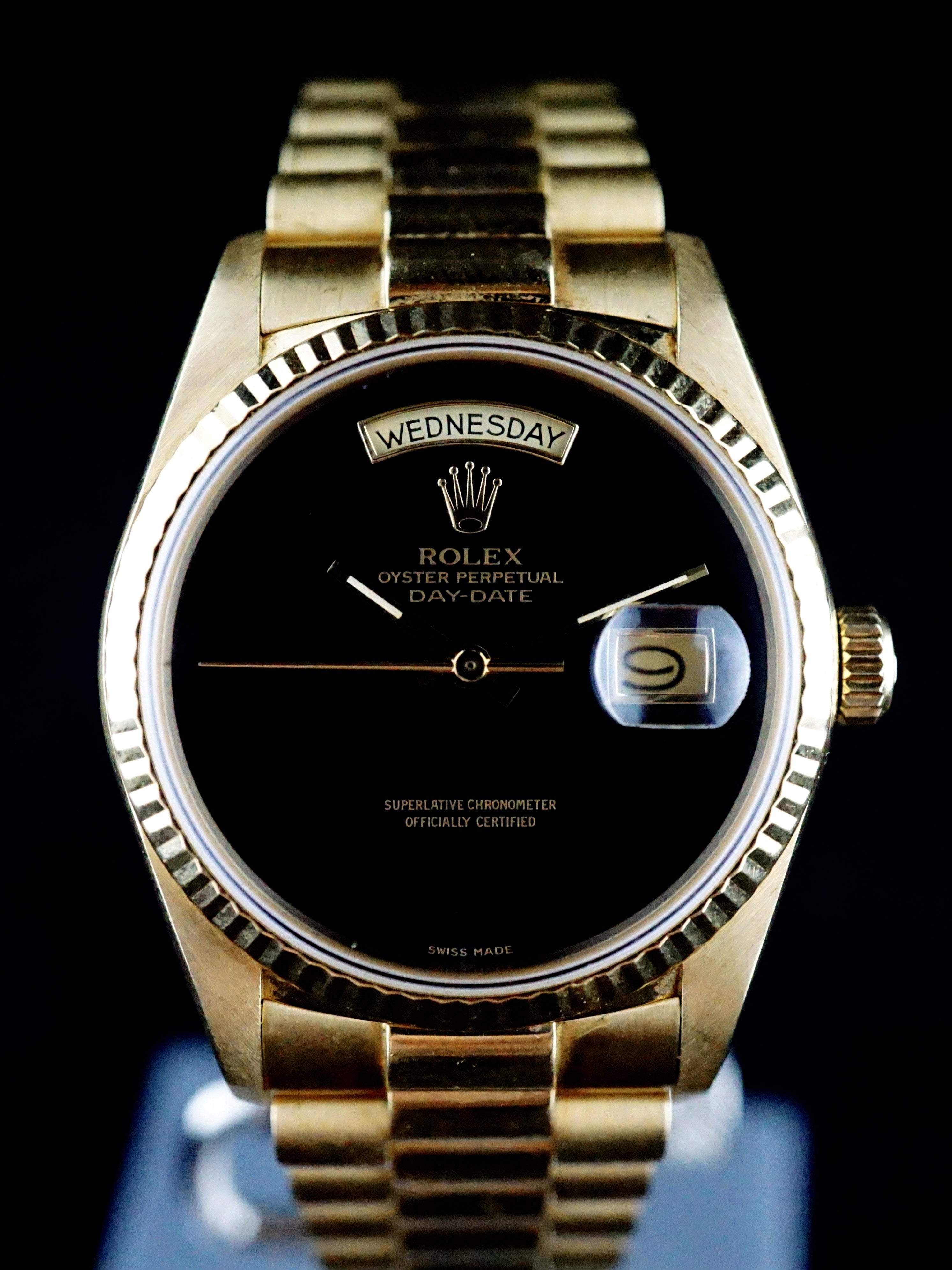 1985 Rolex Day Date Onyx Dial (Ref. 18038) 18k YG