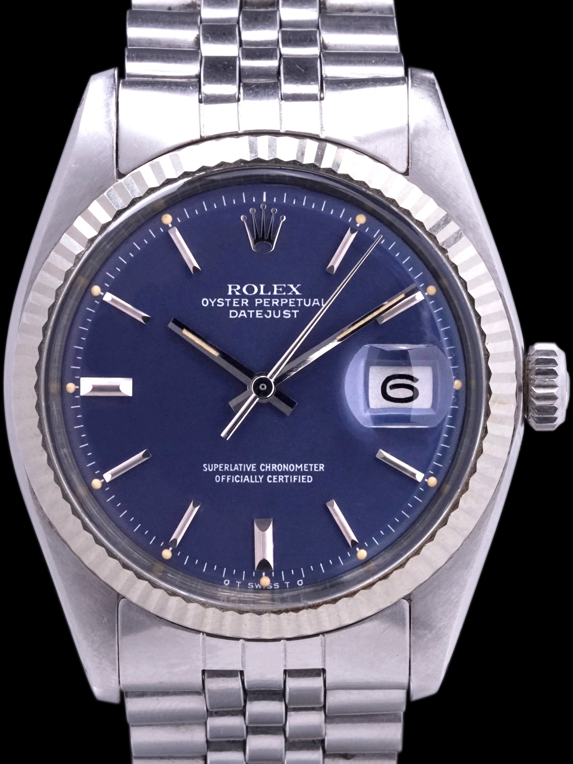 *Unpolished* 1973 Rolex Datejust (Ref. 1601) Blue Sigma Dial W/ Papers