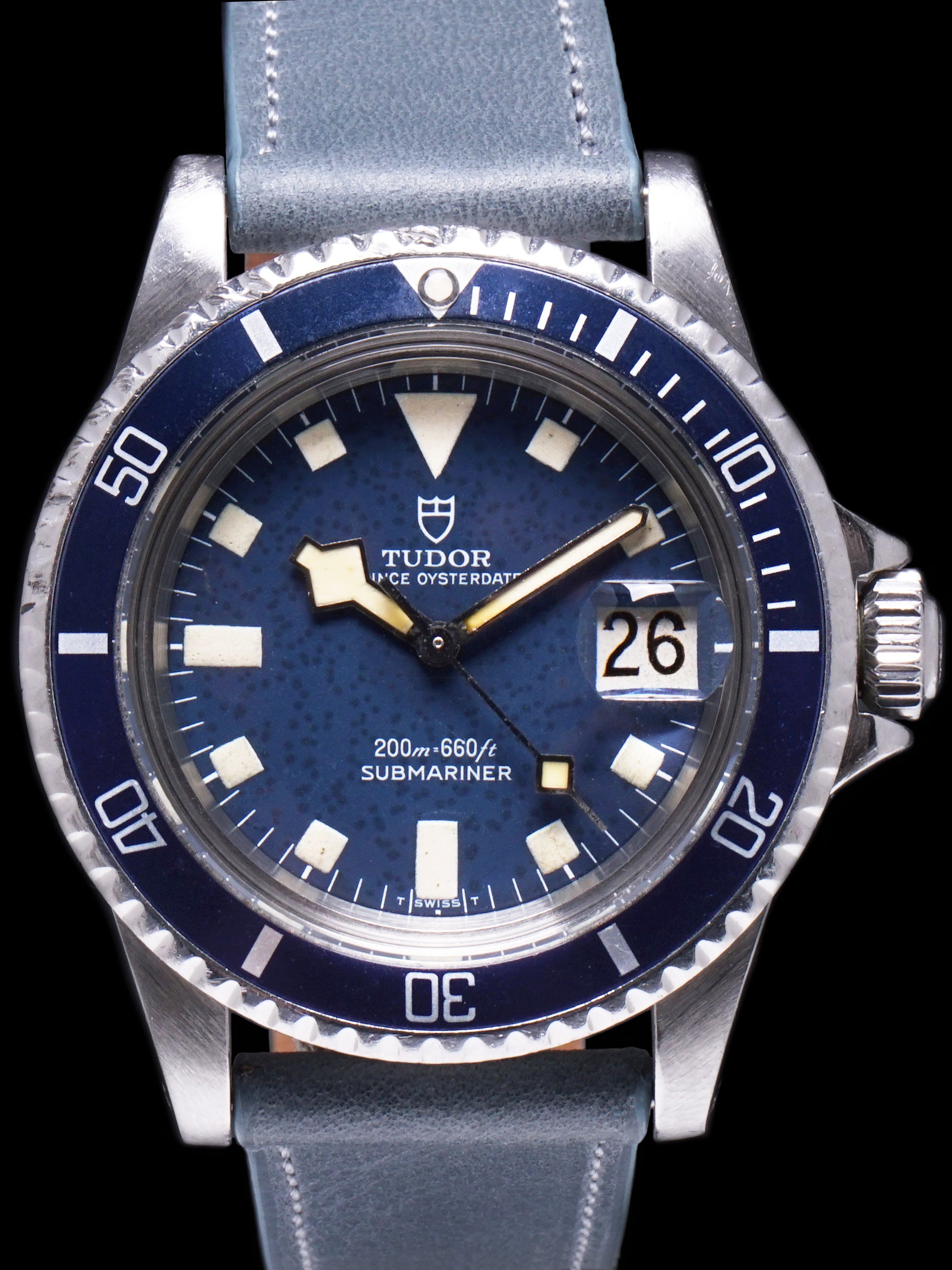 1980 Tudor Blue Submariner (Ref. 94110) Snowflake "Leopard Dial" W/ Box