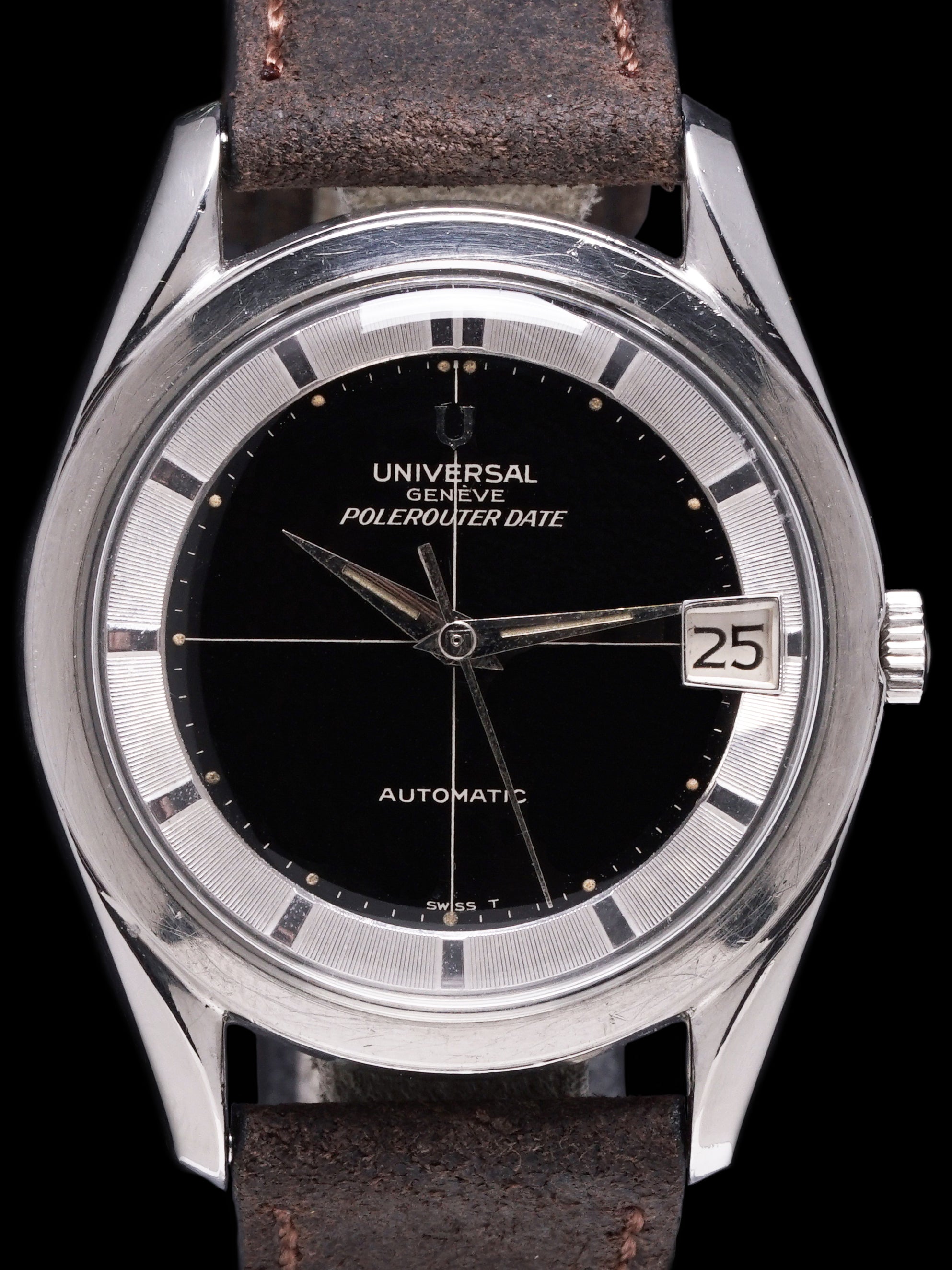 1965 Universal Geneve Polerouter Date (Ref.204607/1) Black Gilt Dial