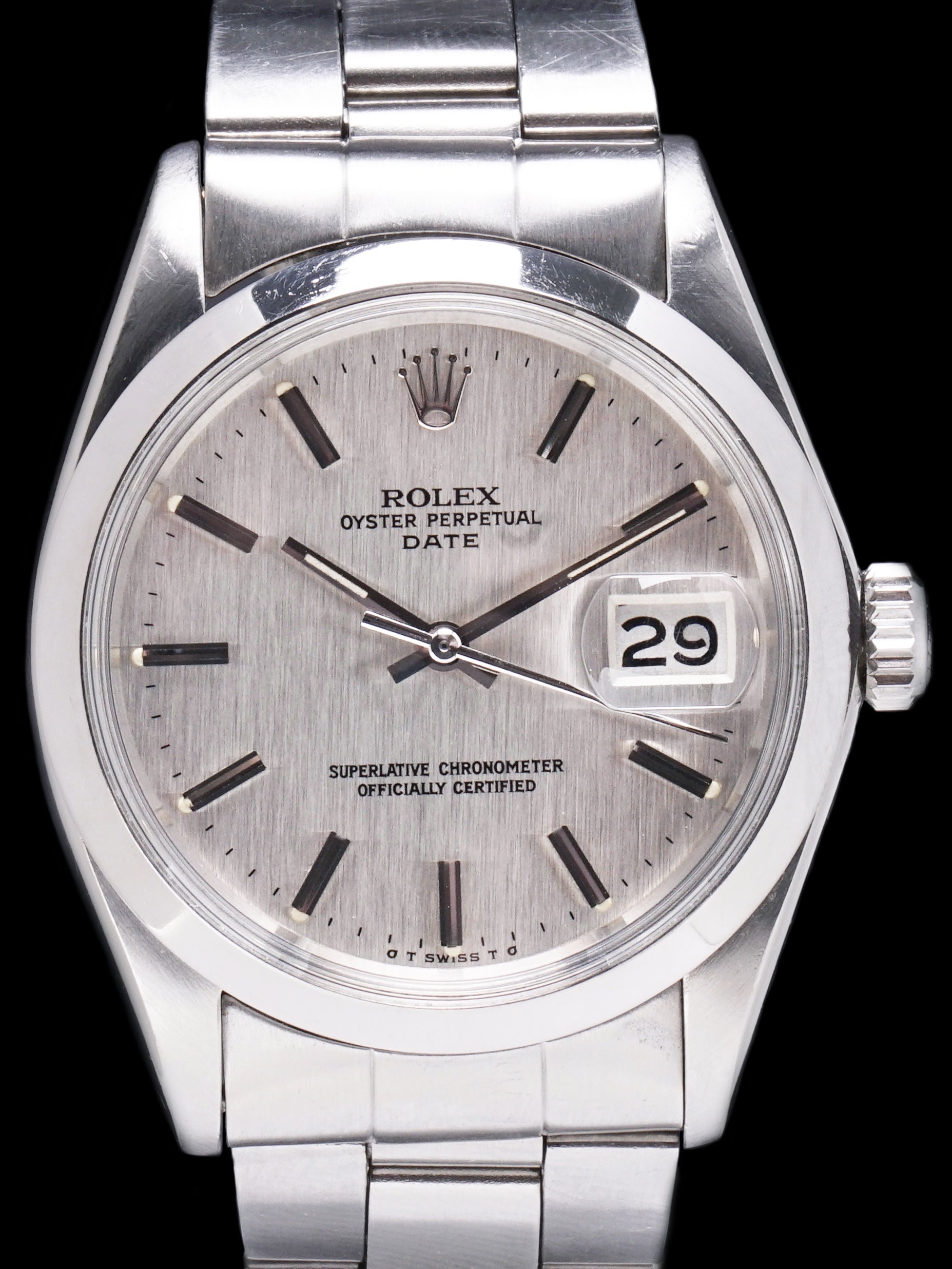 1974 Rolex Oyster-Perpetual Date (Ref. 1500) Silver Sigma "Linen" Dial