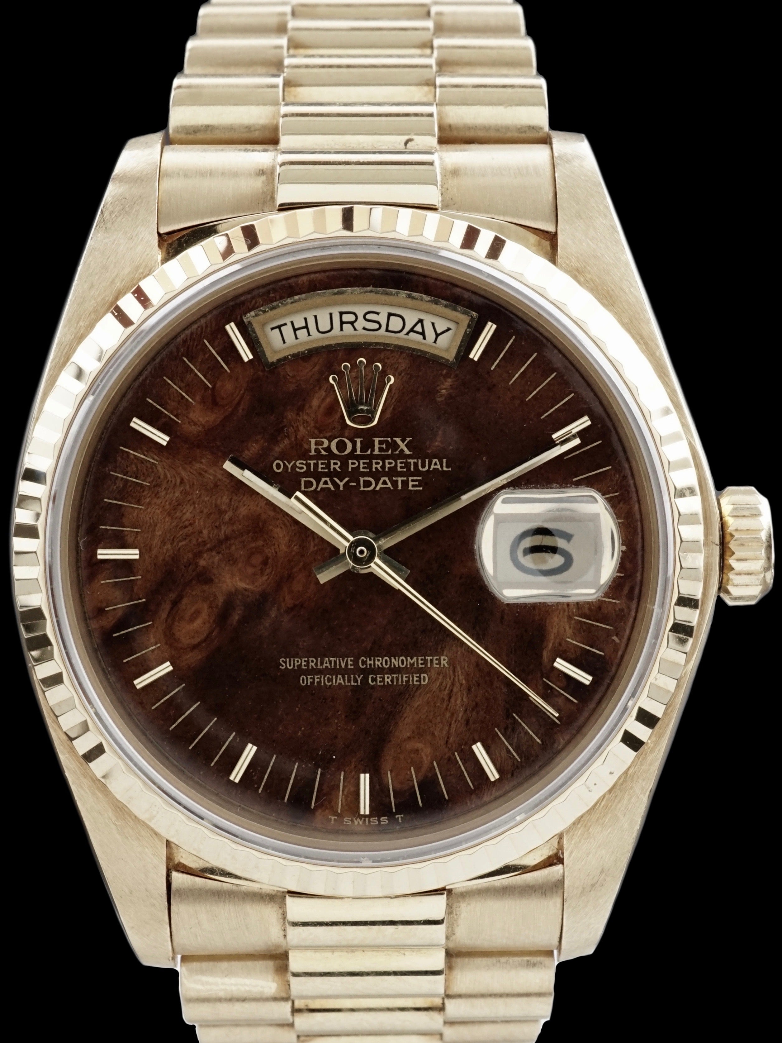1979 Rolex Day-Date (Ref. 18038) “Burlwood Dial”