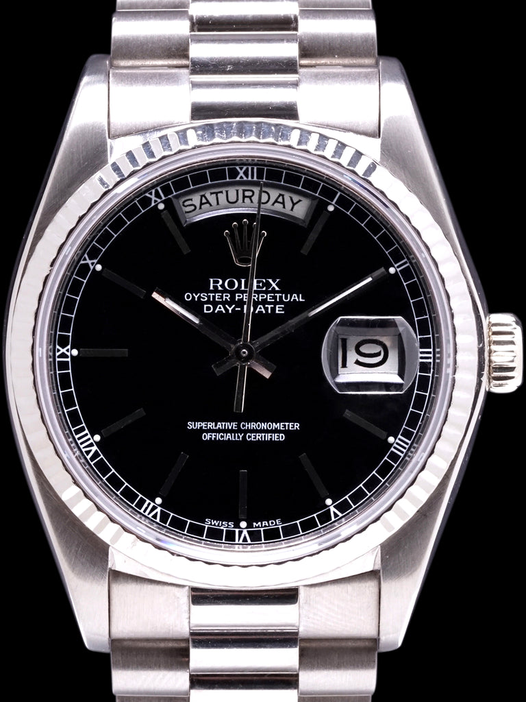 1977 Rolex Day-Date 18k WG (Ref. 18039) Black Service Dial